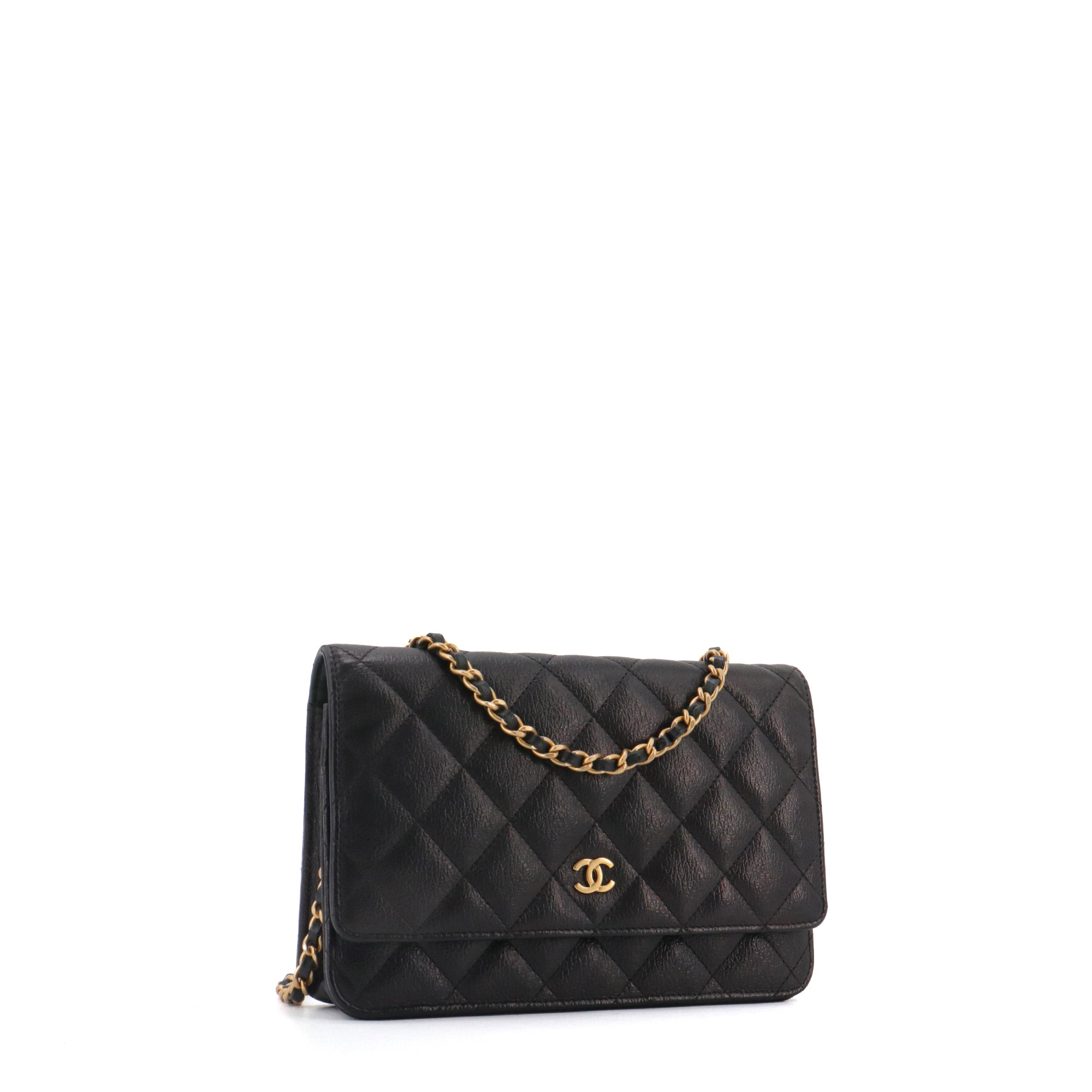 CHANEL - Sac Wallet On Chain Timeless Chanel en cuir grainé noir édition limitée