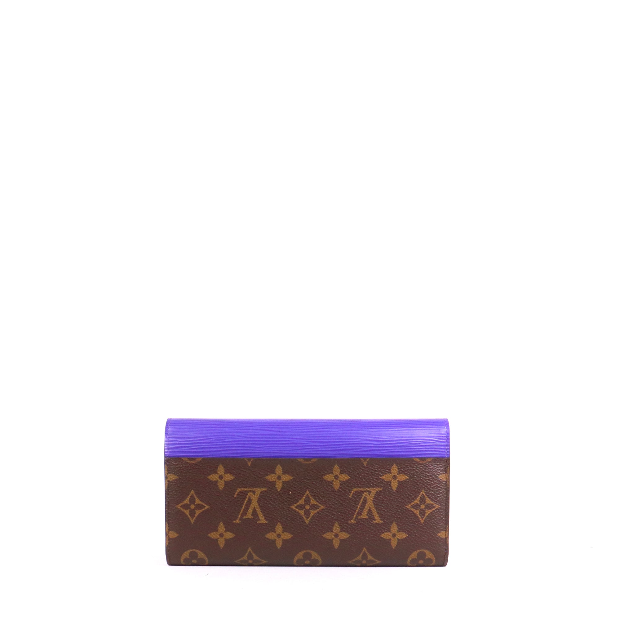 LOUIS VUITTON - Portefeuille Marie-Lou Louis Vuitton en toile monogrammée et cuir épi violet