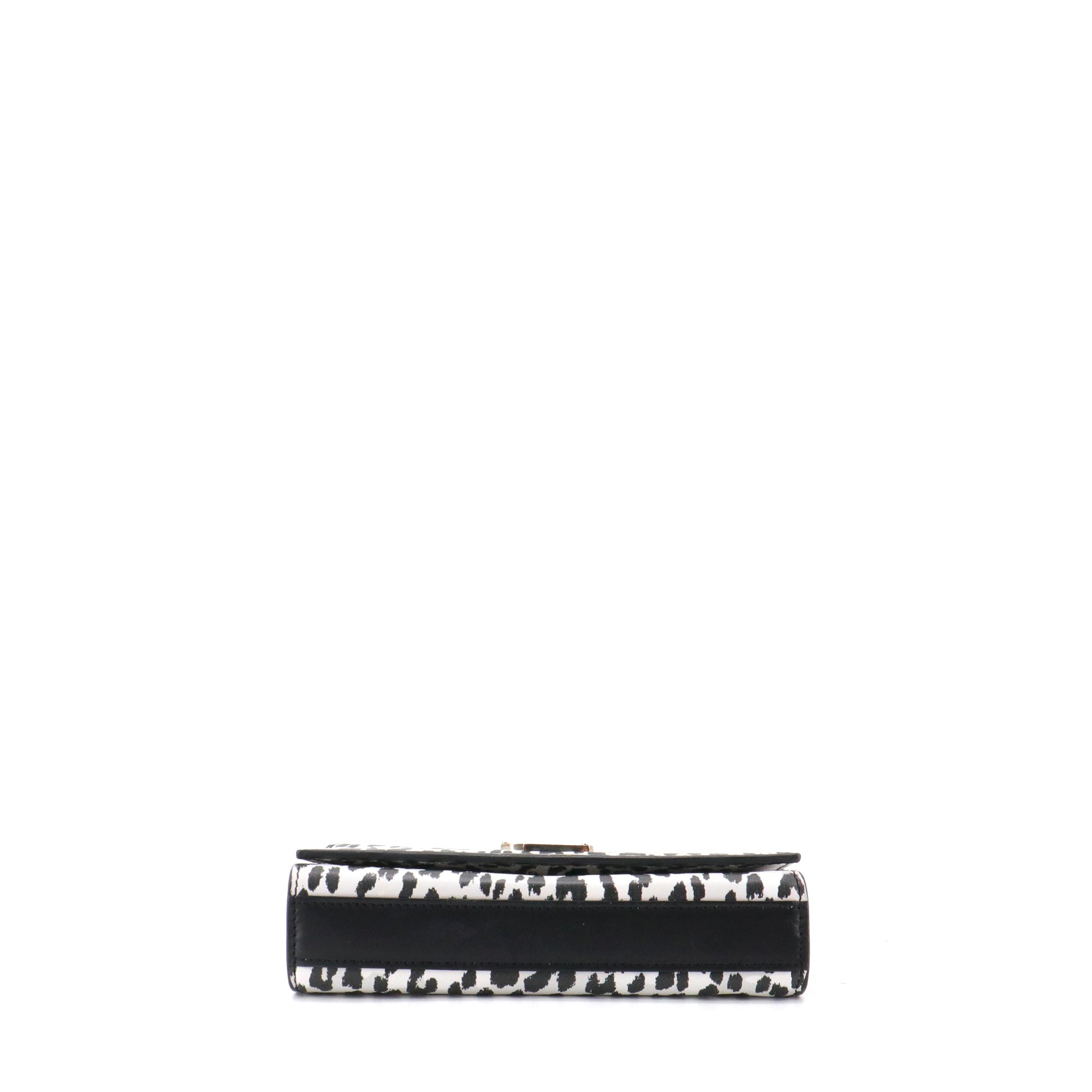 SAINT LAURENT - Sac à bandoulière Kate mini Saint Laurent en cuir noir et blanc
