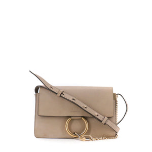 CHLOÉ - Chloé Faye PM shoulder bag in taupe grained leather