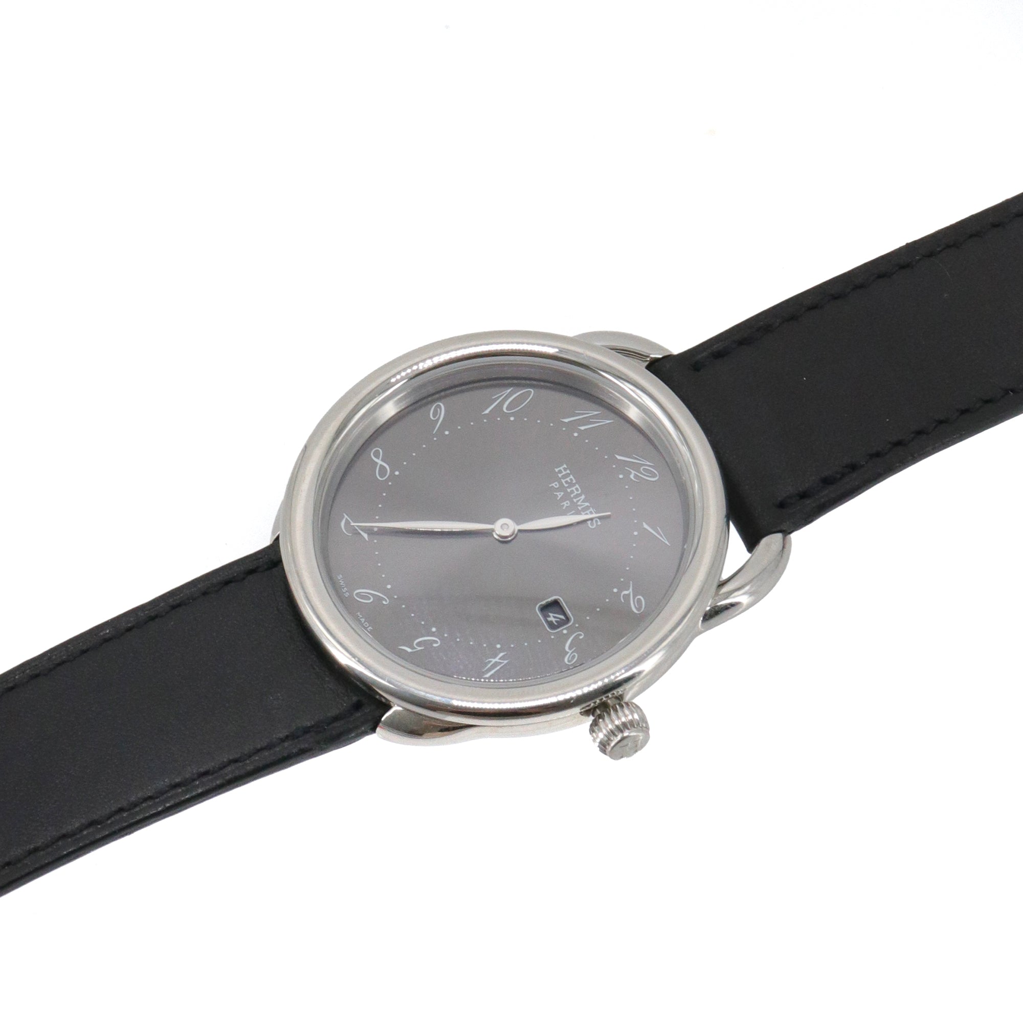 HERMÈS - Hermès Arceau watch in black leather 