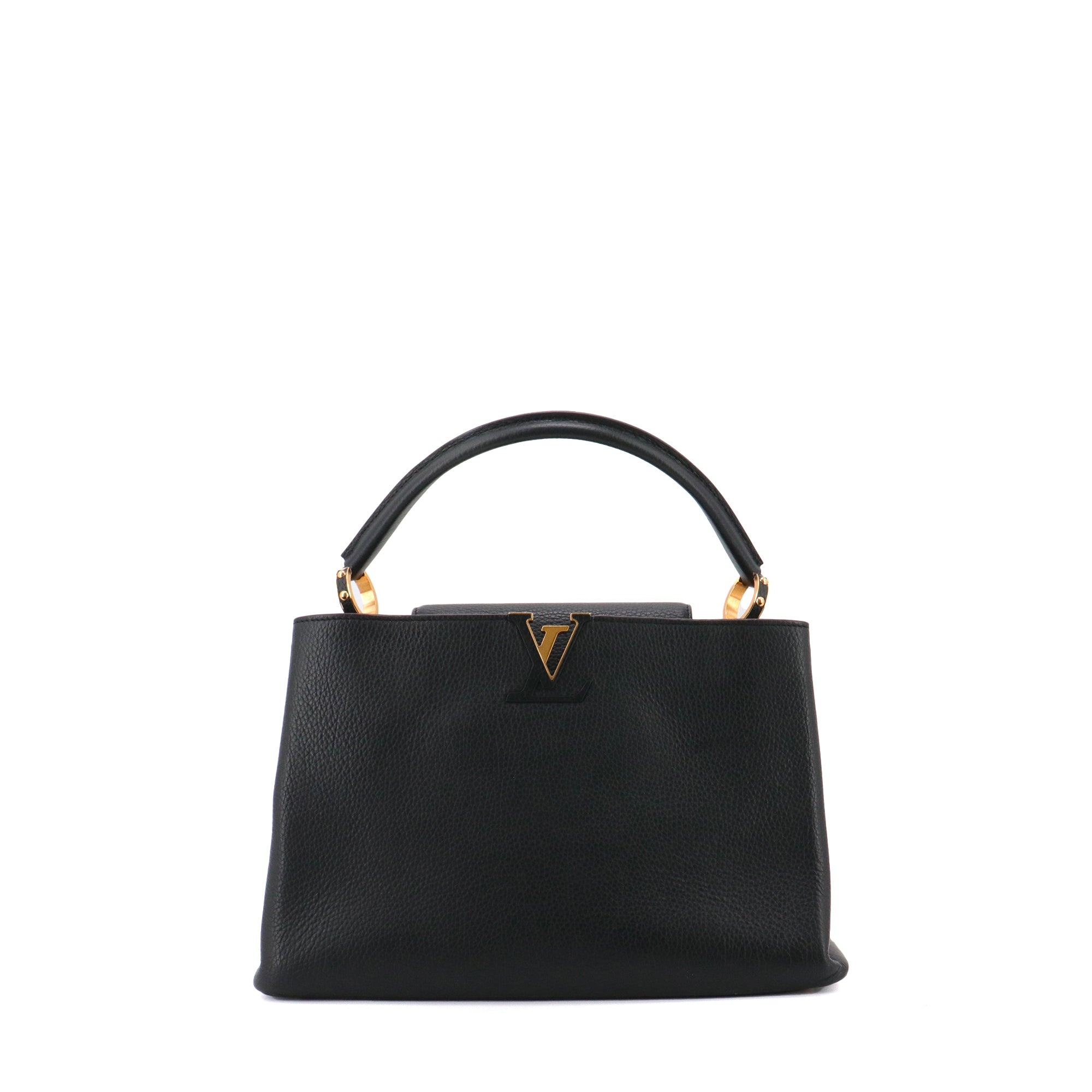 LOUIS VUITTON - Louis Vuitton Capucines GM handbag in black grained leather