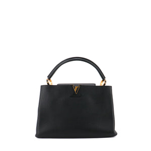 LOUIS VUITTON - Louis Vuitton Capucines GM handbag in black grained leather