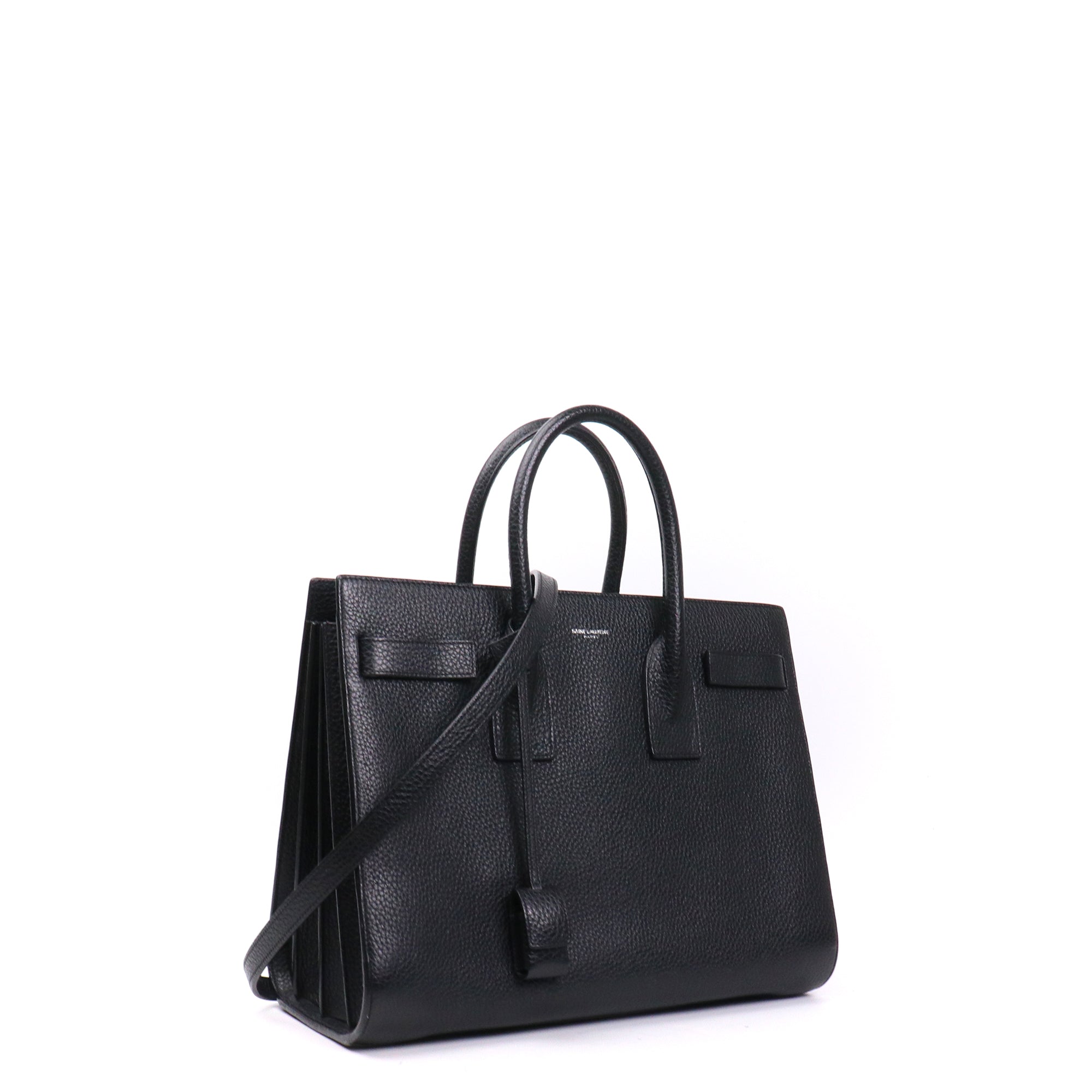 SAINT LAURENT - Sac de Jour Small Saint Laurent en cuir grainé noir