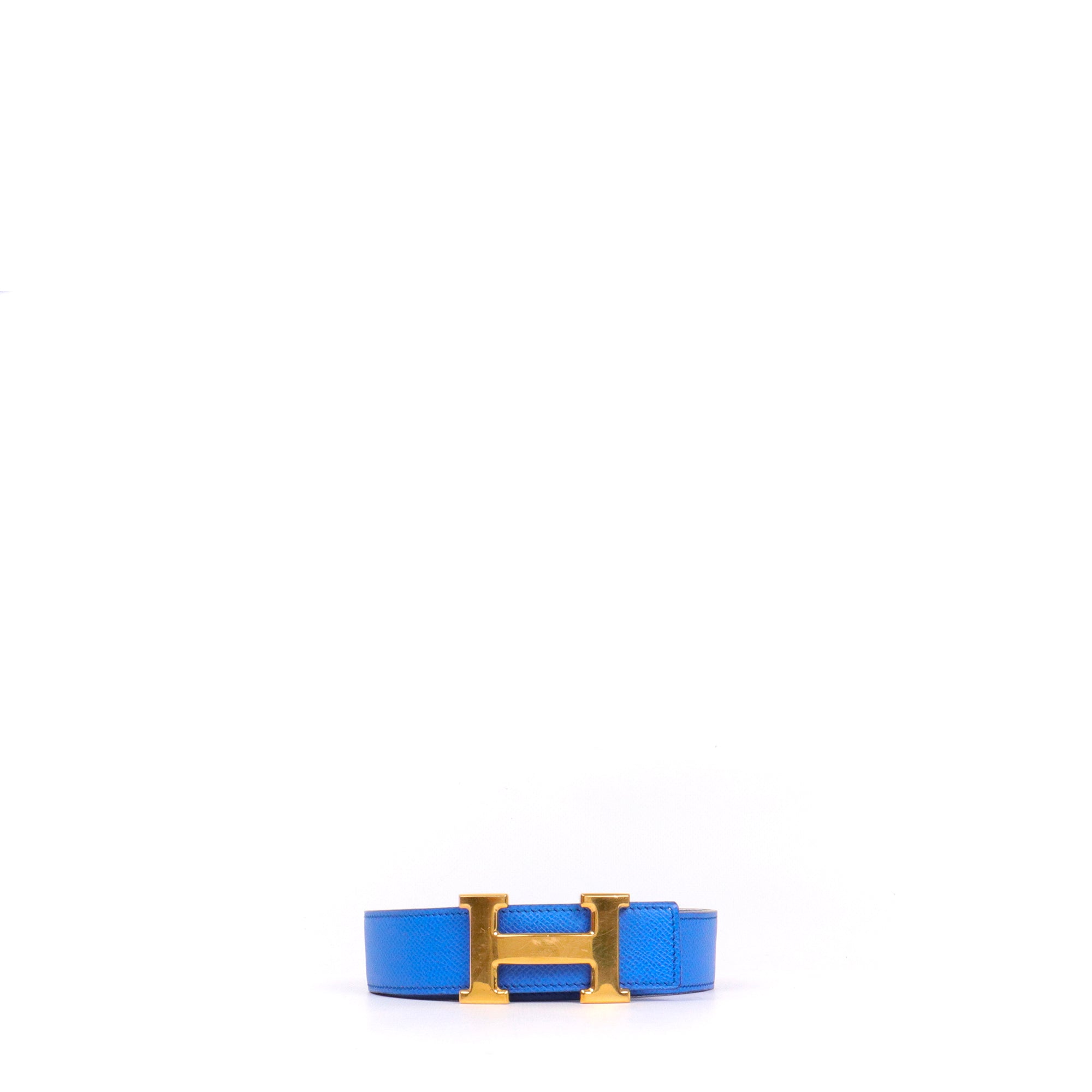 HERMÈS - Reversible belt with gold buckle (T75)