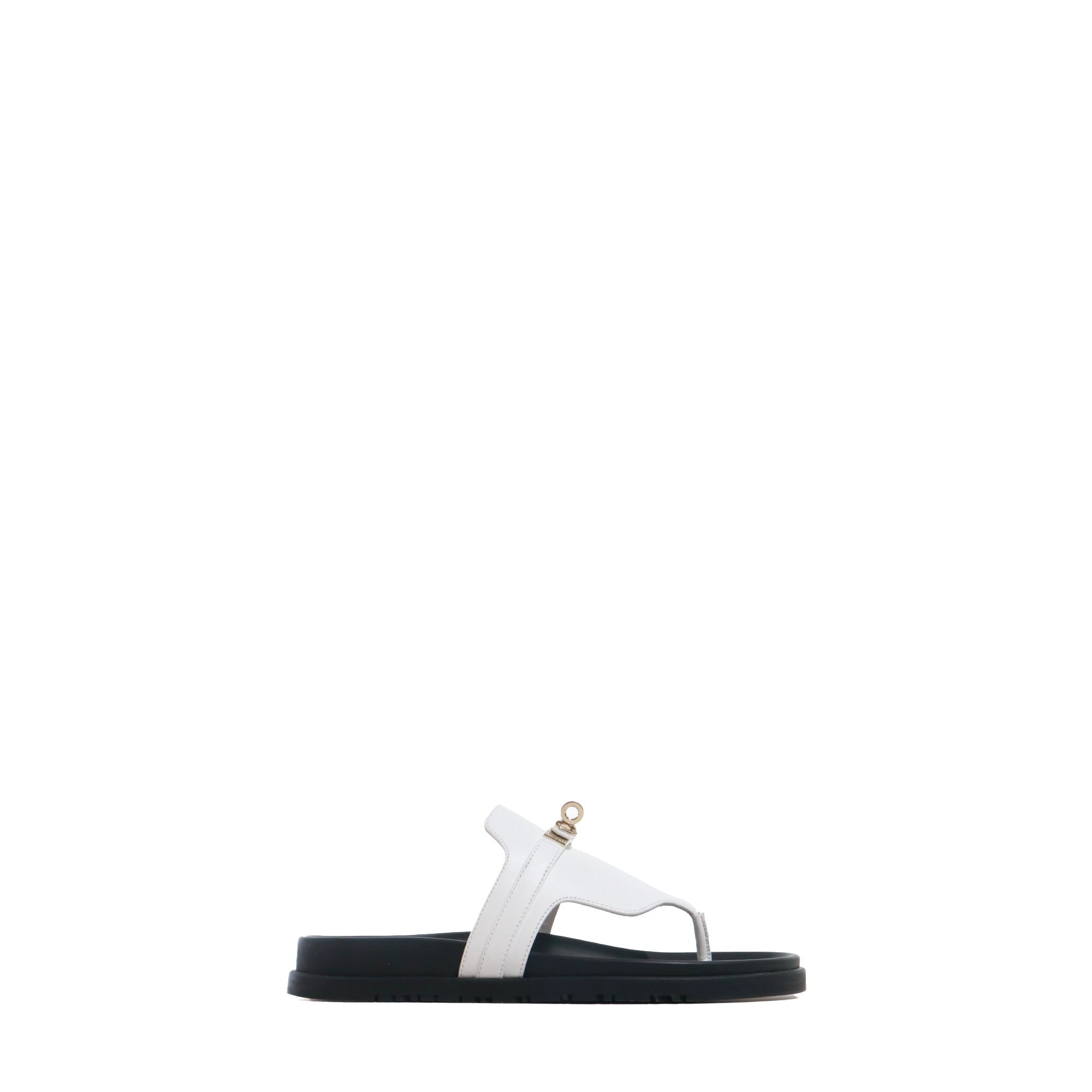 HERMÈS - Empire Hermès sandals in white leather (T38.5)