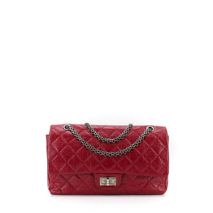 CHANEL - Chanel 2.55 shoulder bag in burgundy crinkled leather