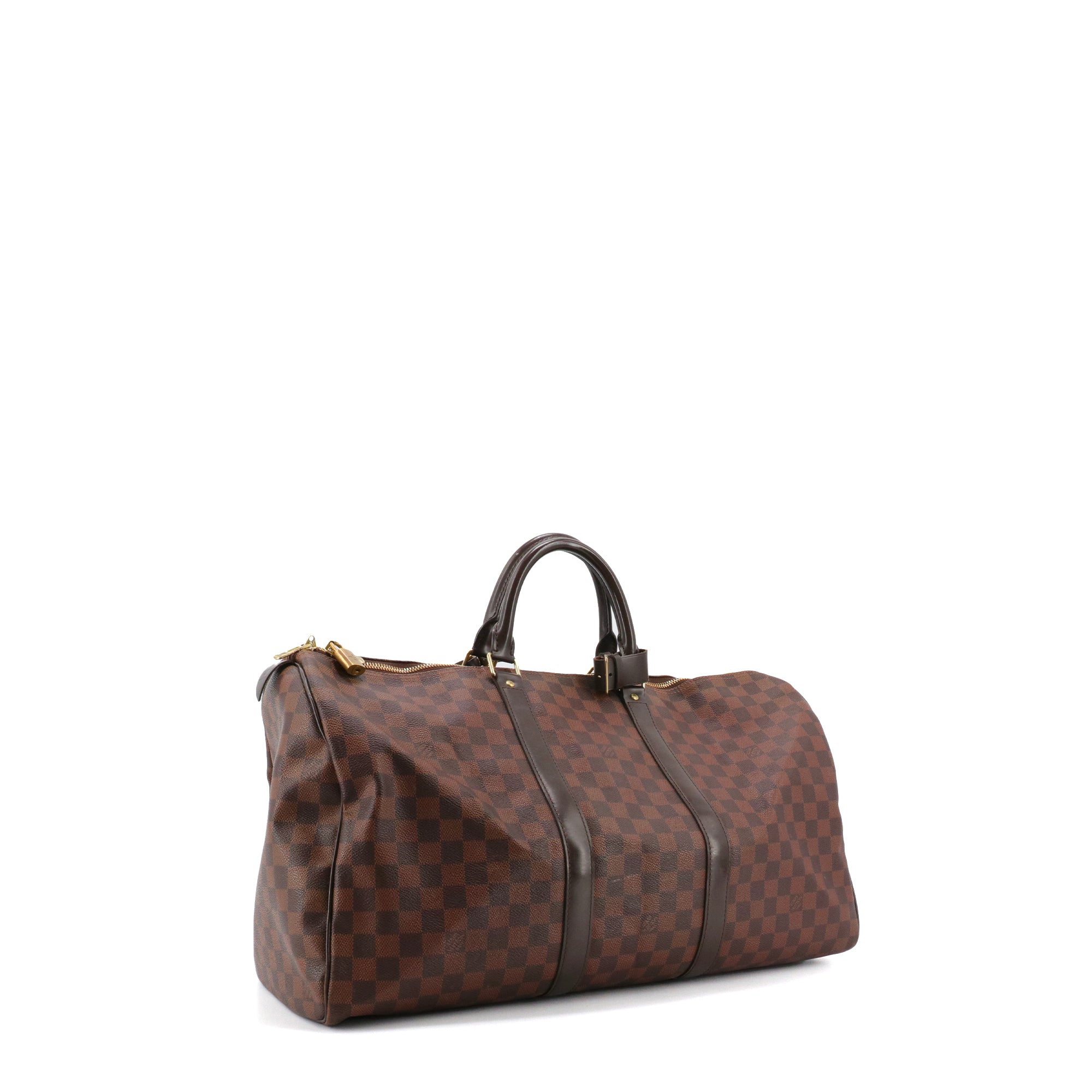 LOUIS VUITTON - Sac de voyage Keepall 50 Louis Vuitton en toile damier ébène