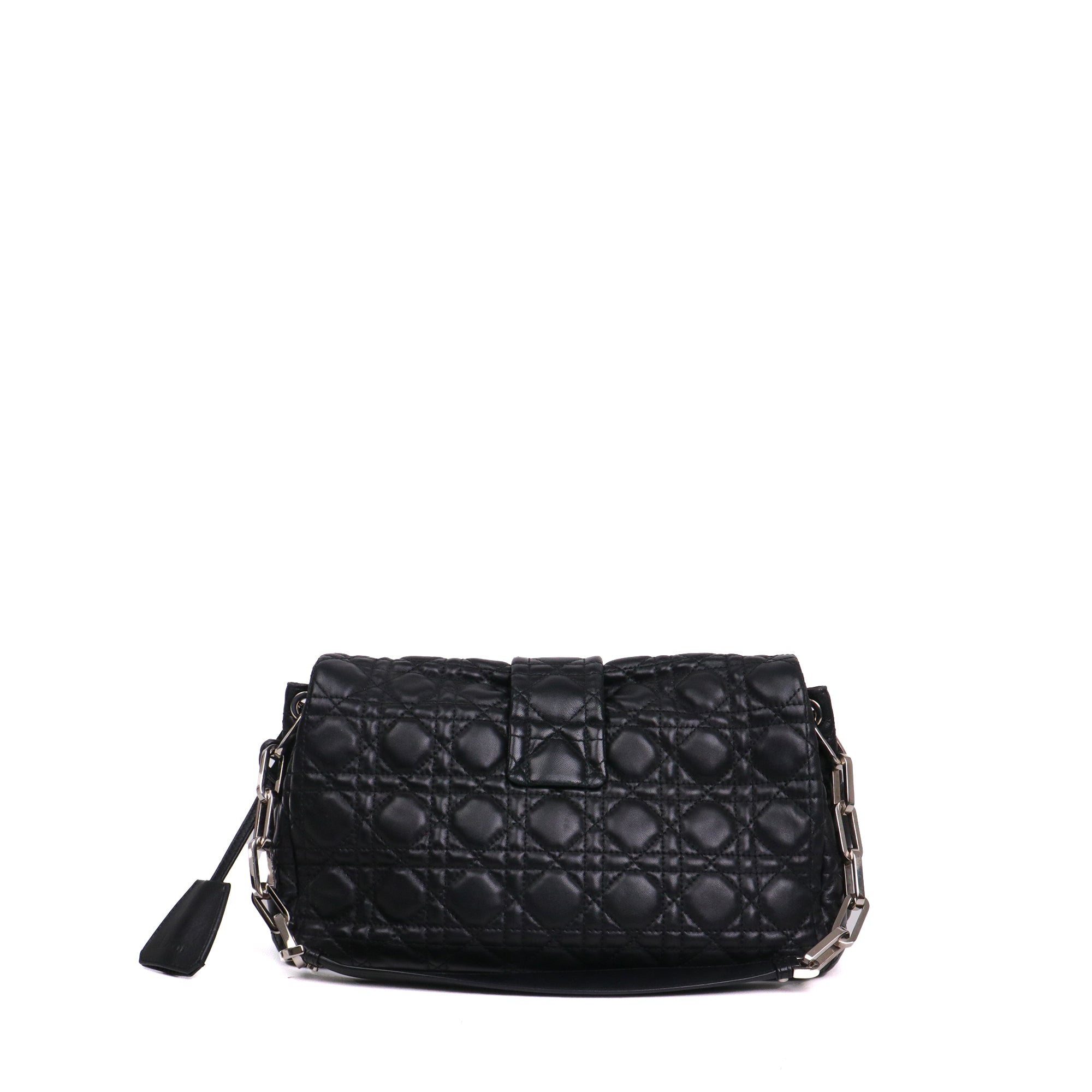 DIOR - Roller shoulder bag in navy blue grained leather