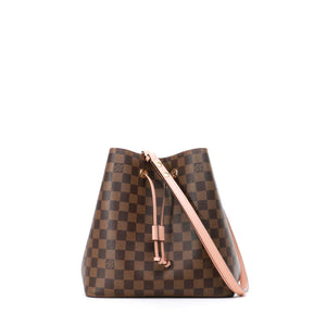 LOUIS VUITTON - Louis Vuitton NéoNoé shoulder bag in ebony damier coated canvas and Powder Pink leather