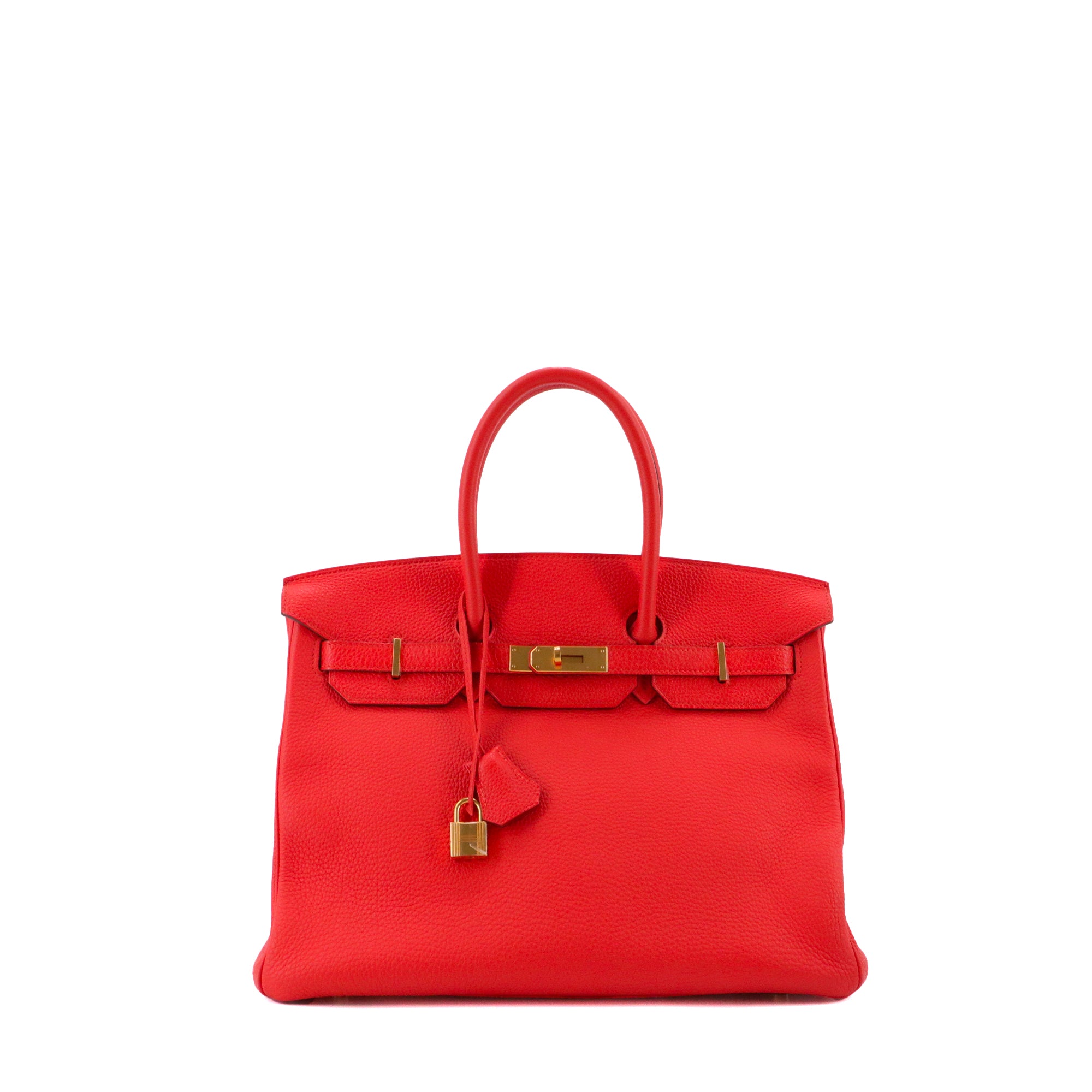 HERMÈS - Sac à main Birkin 35 Hermès en cuir togo rouge vermillon