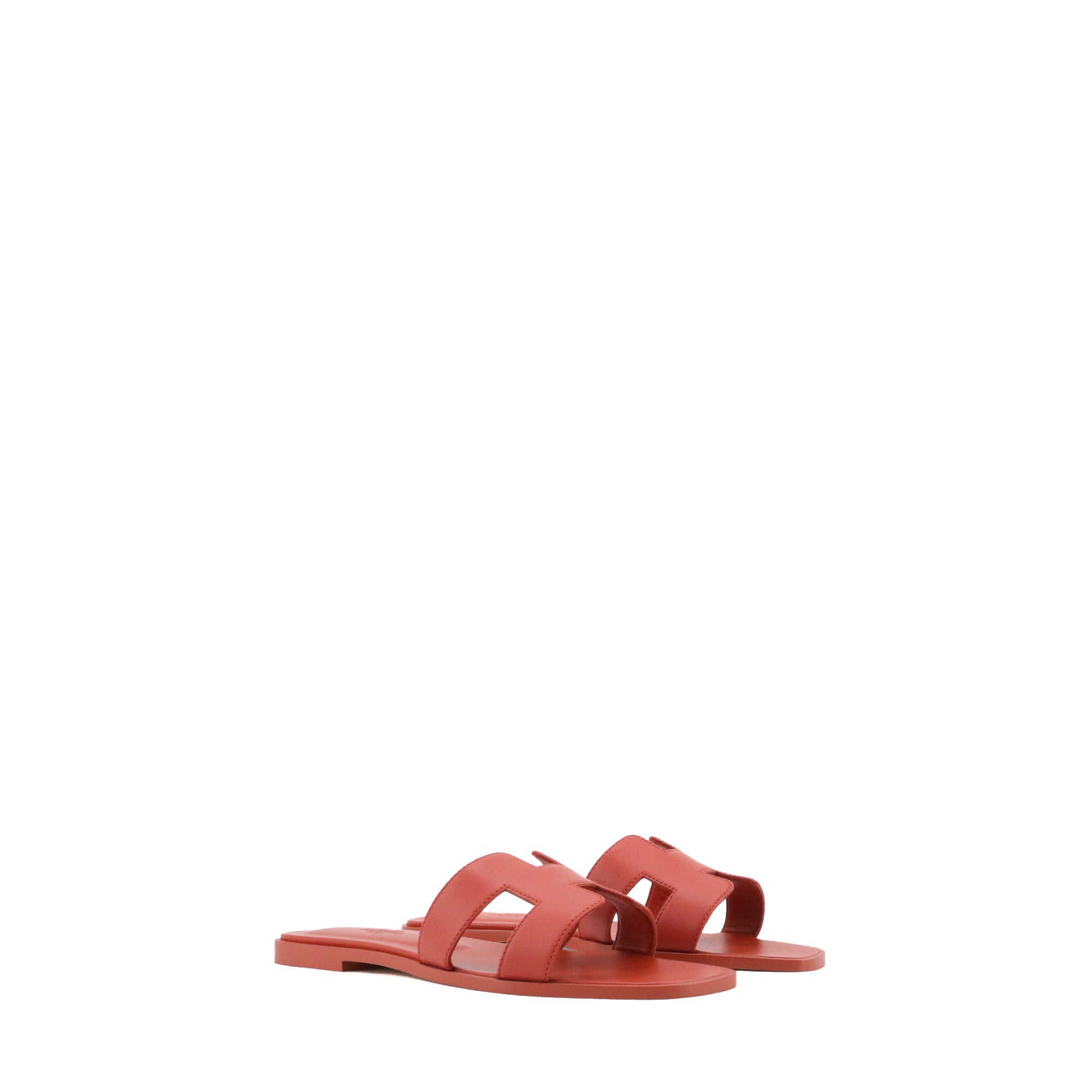 HERMÈS - Sandales Oran Hermès en cuir Rouge de Turin (T38)