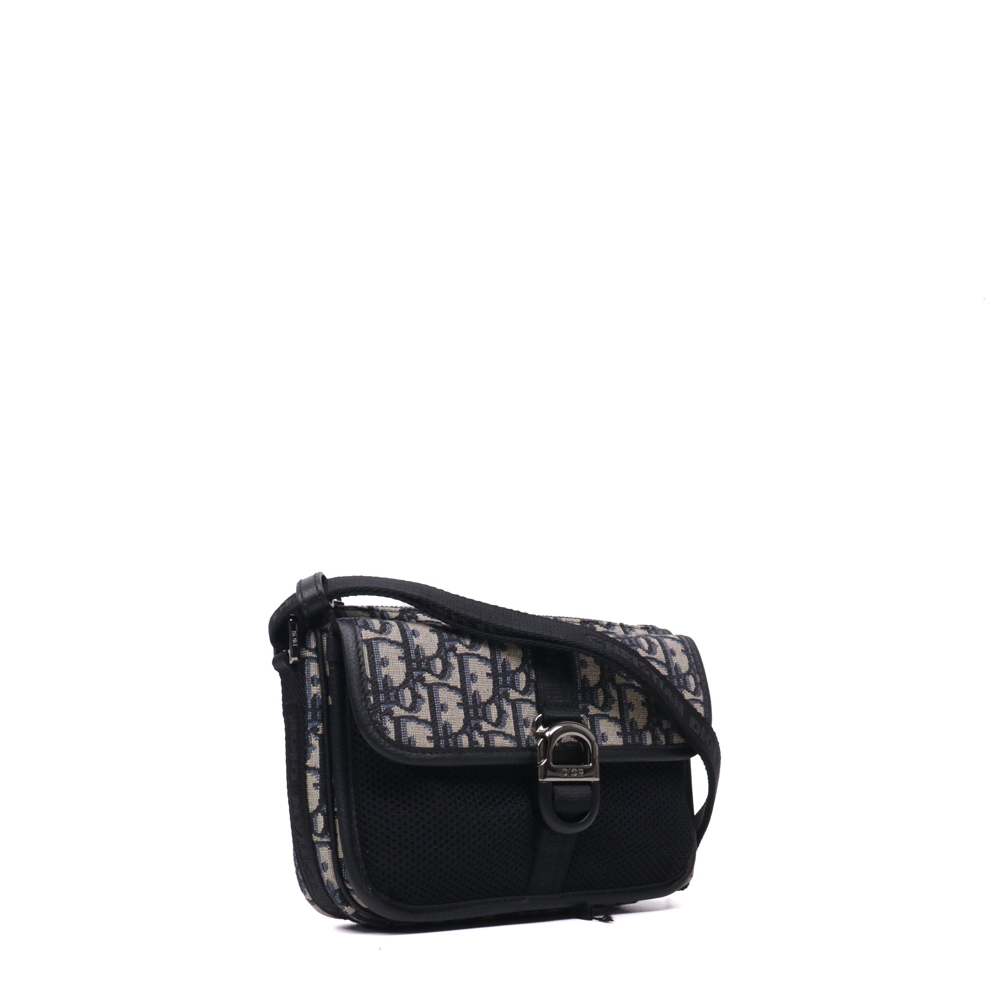 DIOR - Dior Oblique Galaxy A5 pouch in black leather