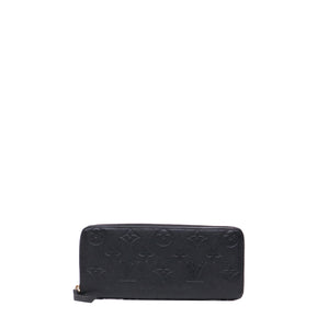 LOUIS VUITTON - Portefeuille Clémence Louis Vuitton en cuir empreinte noir