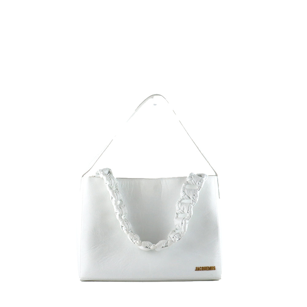 JACQUEMUS - Sac cabas Le Grand Sac Nœud en cuir blanc