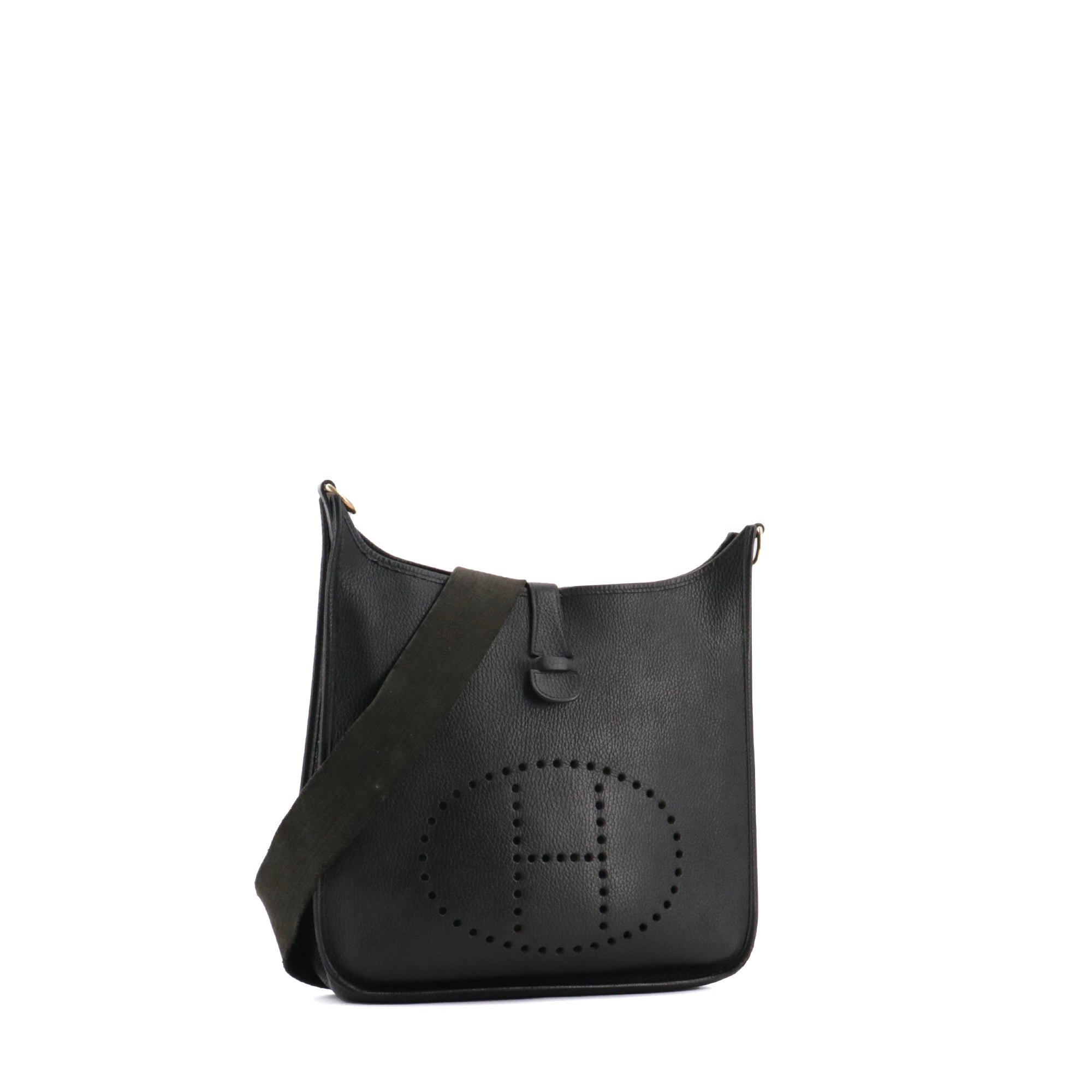 HERMÈS - Sac à bandoulière Evelyne III Hermès en cuir clémence noir