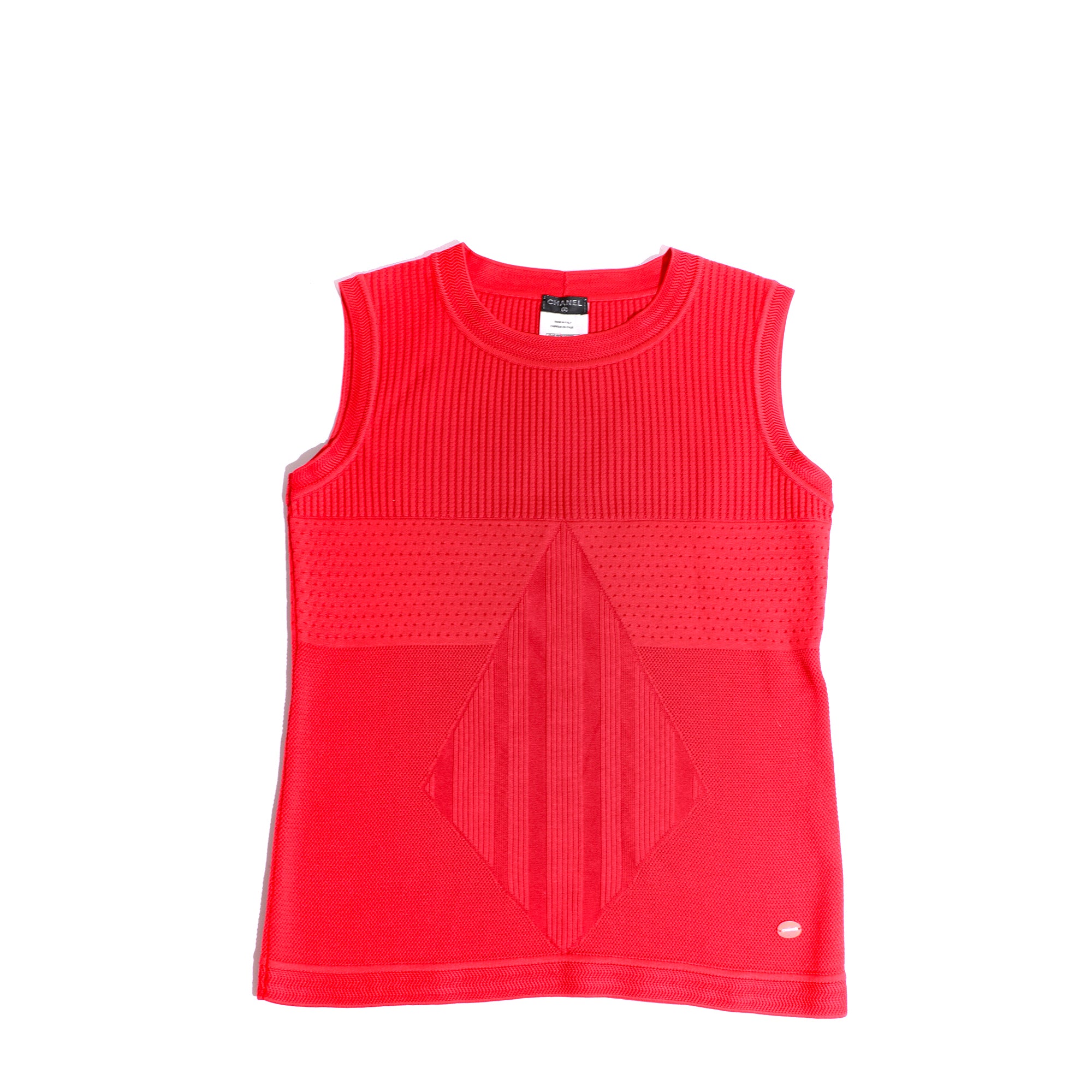 CHANEL - Red cotton tank top (T40)