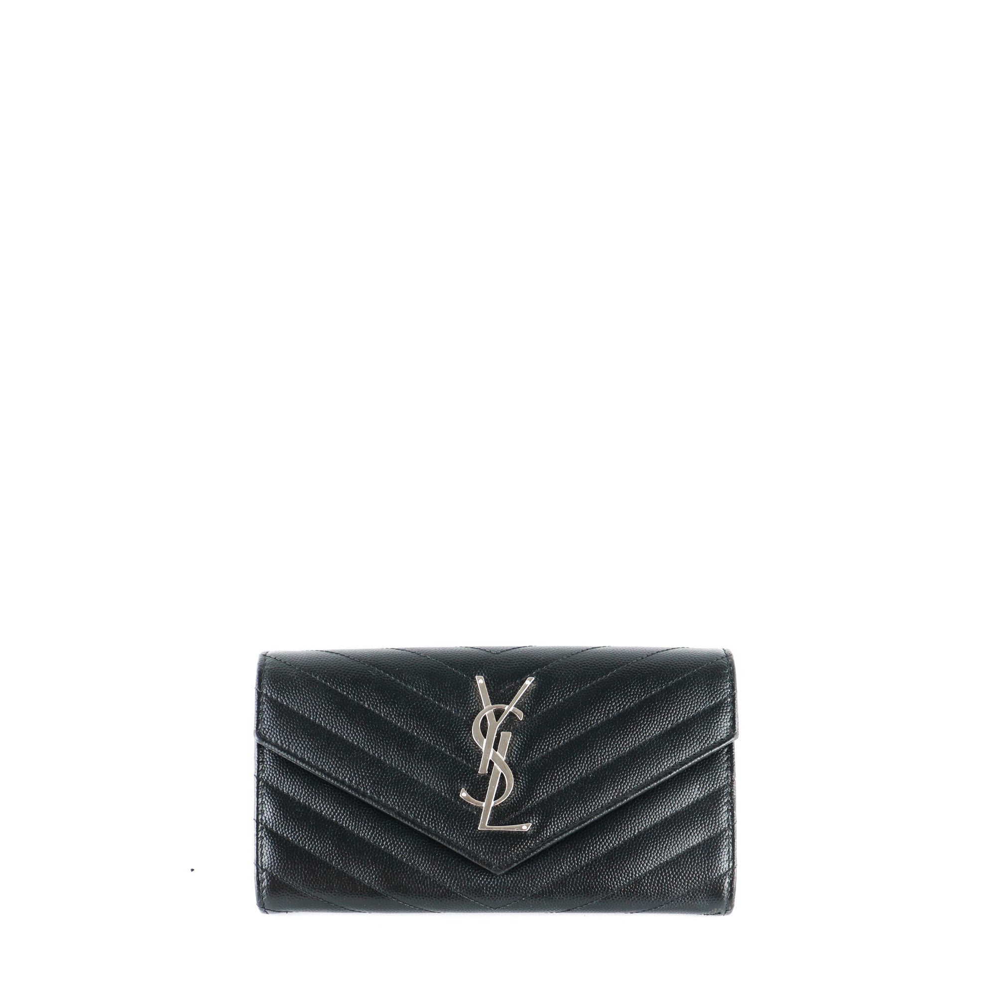 SAINT LAURENT - Grand Portefeuille Cassandre en cuir grainé