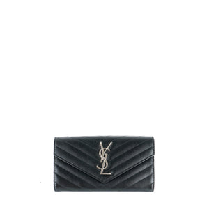 SAINT LAURENT - Large Cassandre wallet in grained leather 