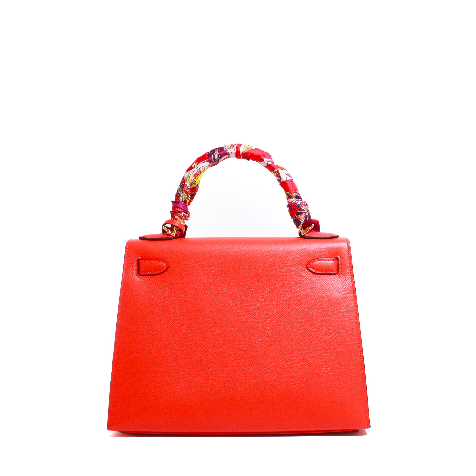 HERMÈS - Sac à main Kelly 28 Hermès en cuir Epsom Capucine Sellier