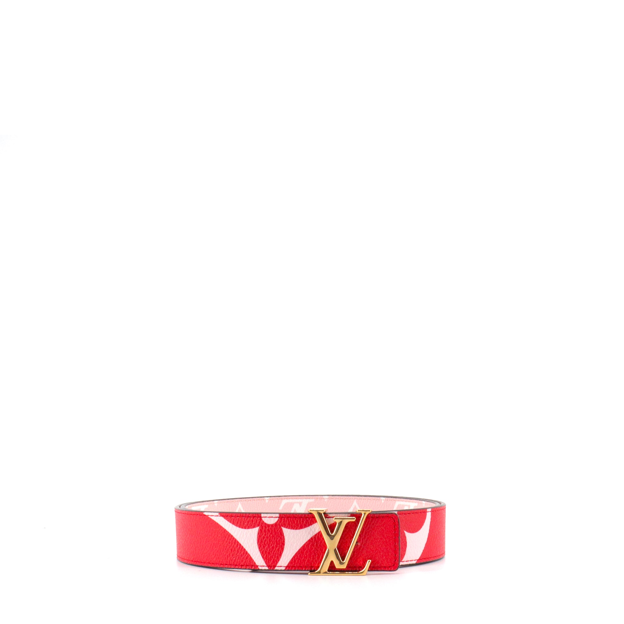 LOUIS VUITTON - Ceinture LV Initiales réversible Louis Vuitton en toile enduite édition limitée (T85)