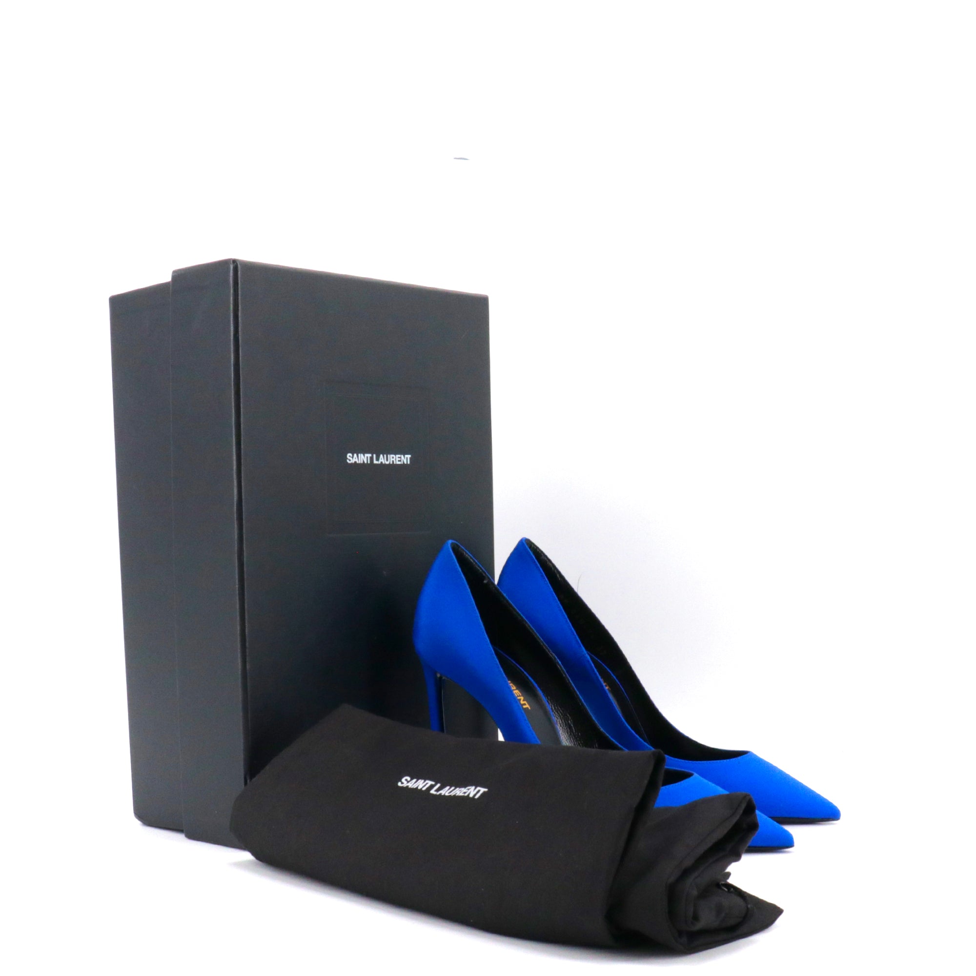 SAINT LAURENT - Escarpins Zoé Saint Laurent en tissu bleu (T37)