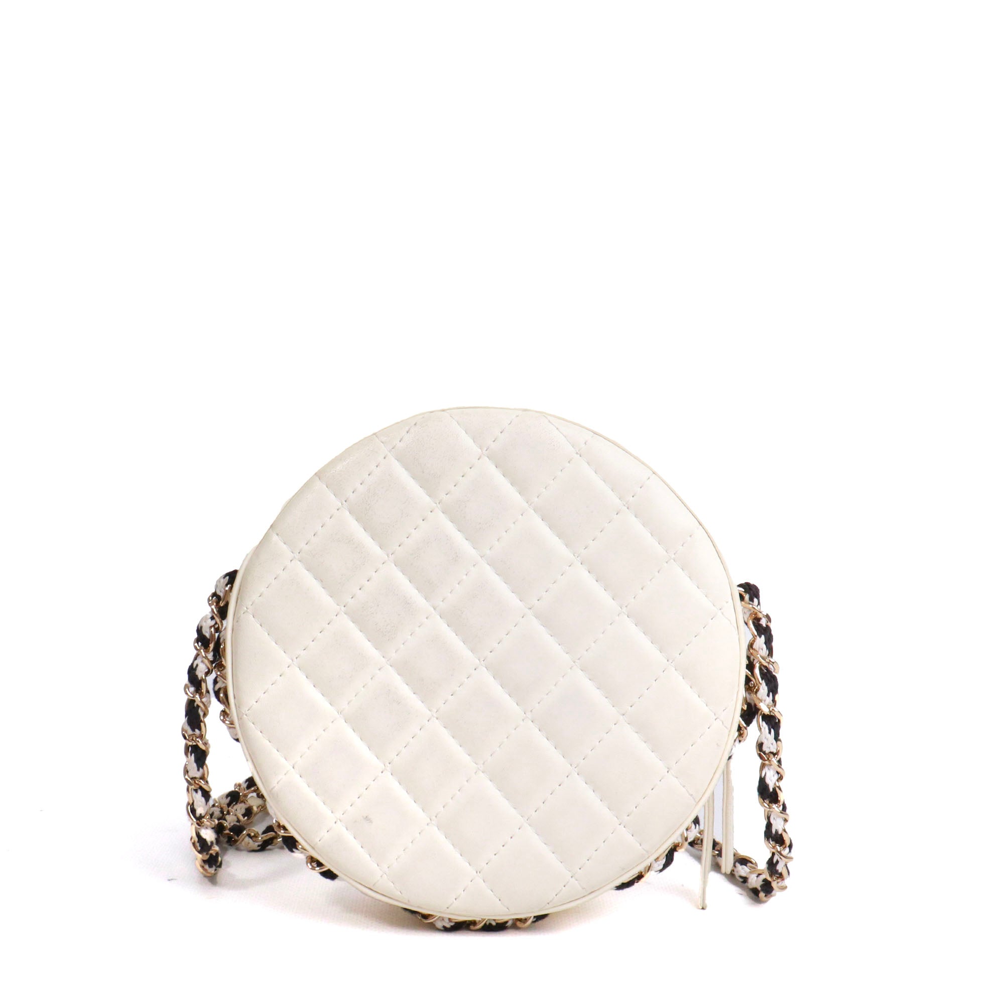 CHANEL - Sac à bandoulière Lifesaver La Pausa en cuir lisse blanc et noir