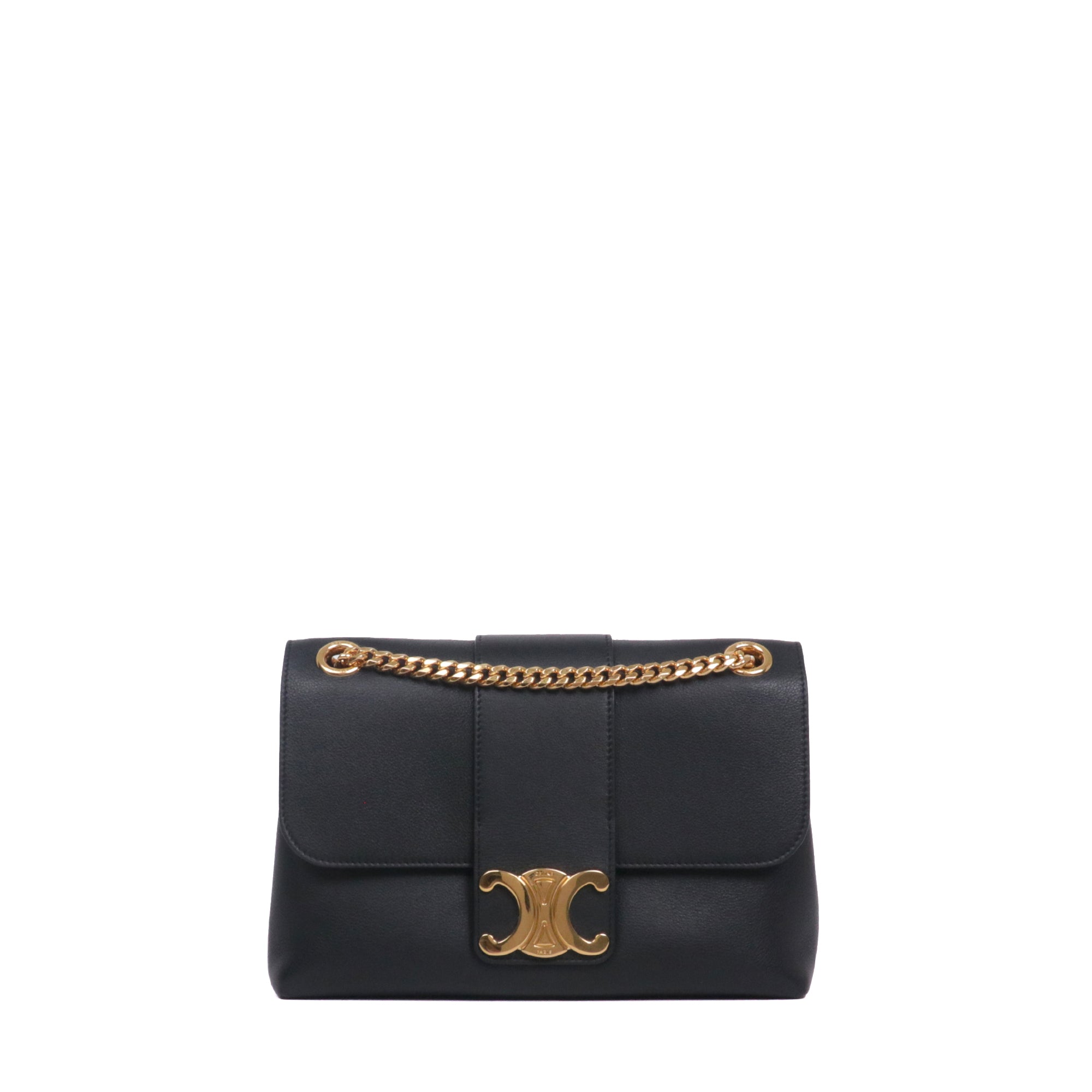 CELINE - Sac à bandoulière Victoire MM Celine en cuir grainé noir