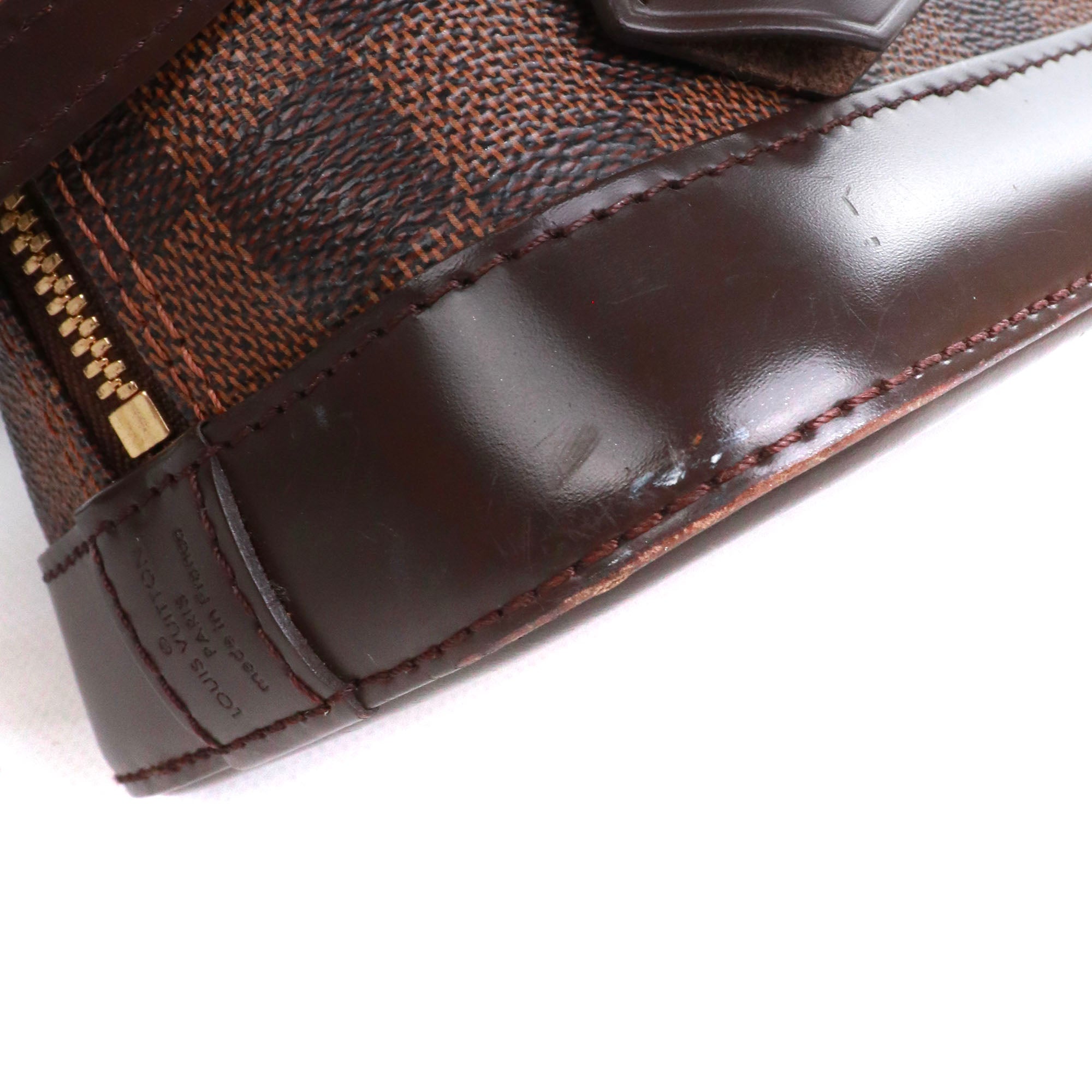LOUIS VUITTON - Sac à bandoulière Alma BB Louis Vuitton en toile damier ébène