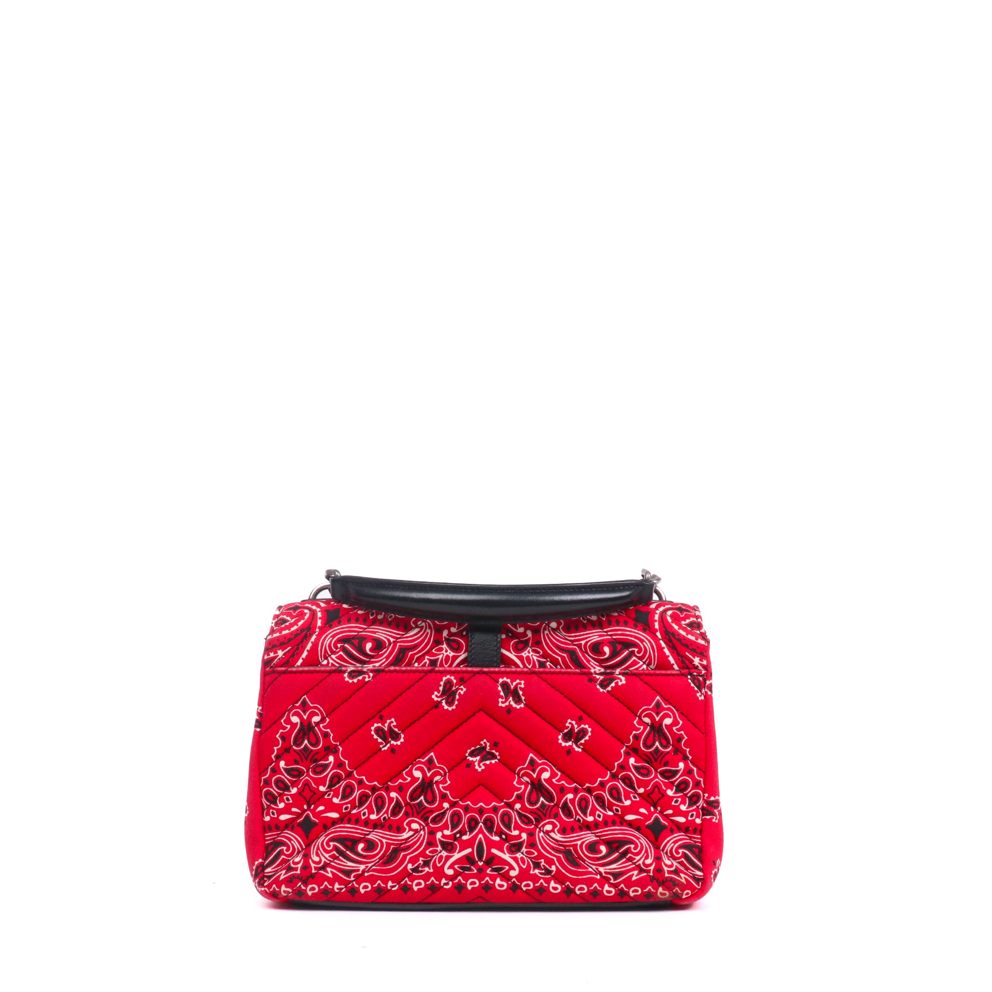 SAINT LAURENT - Sac à bandoulière Collège Medium Saint Laurent en toile bandana rouge
