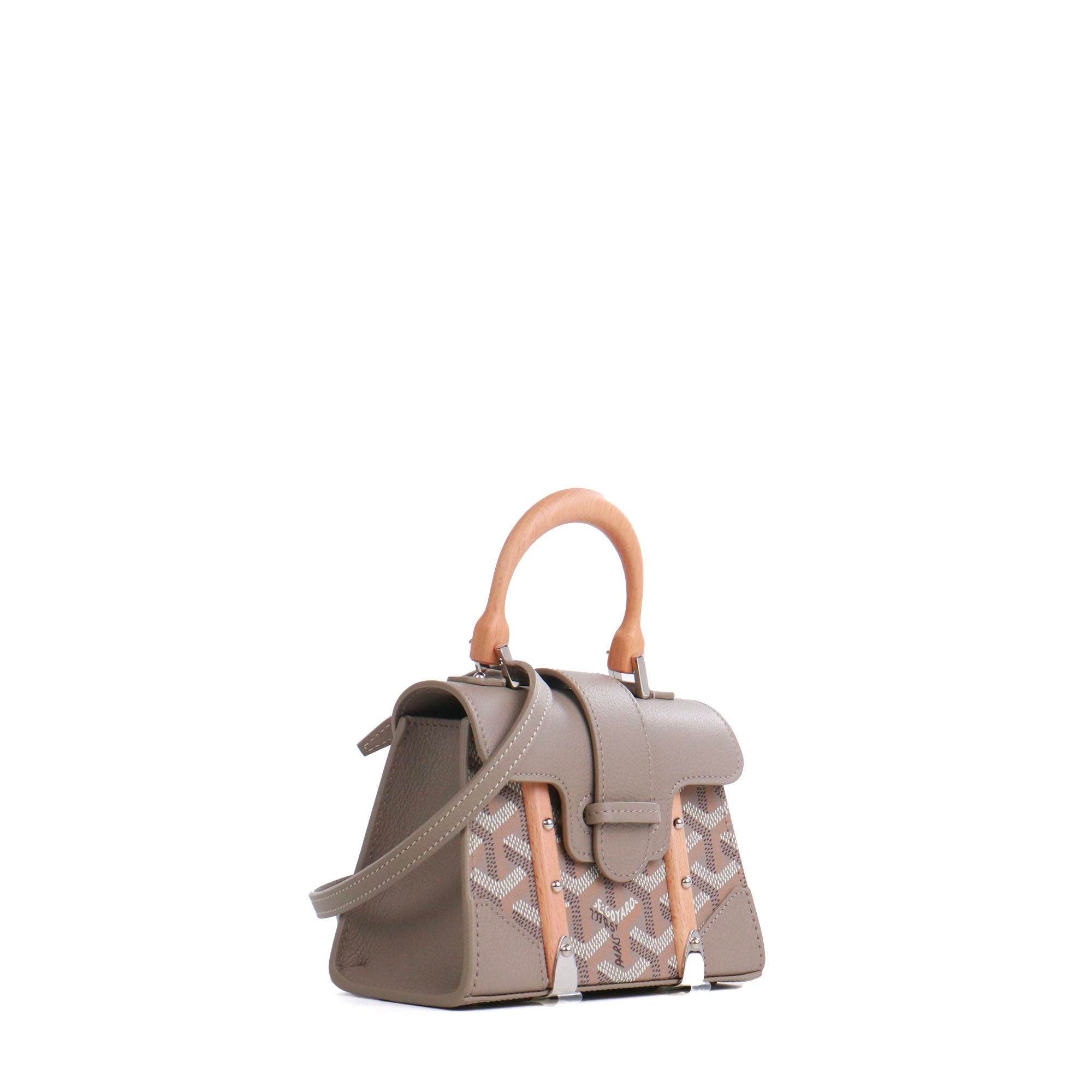 GOYARD - Sac à bandoulière Saïgon nano Goyard en cuir gris
