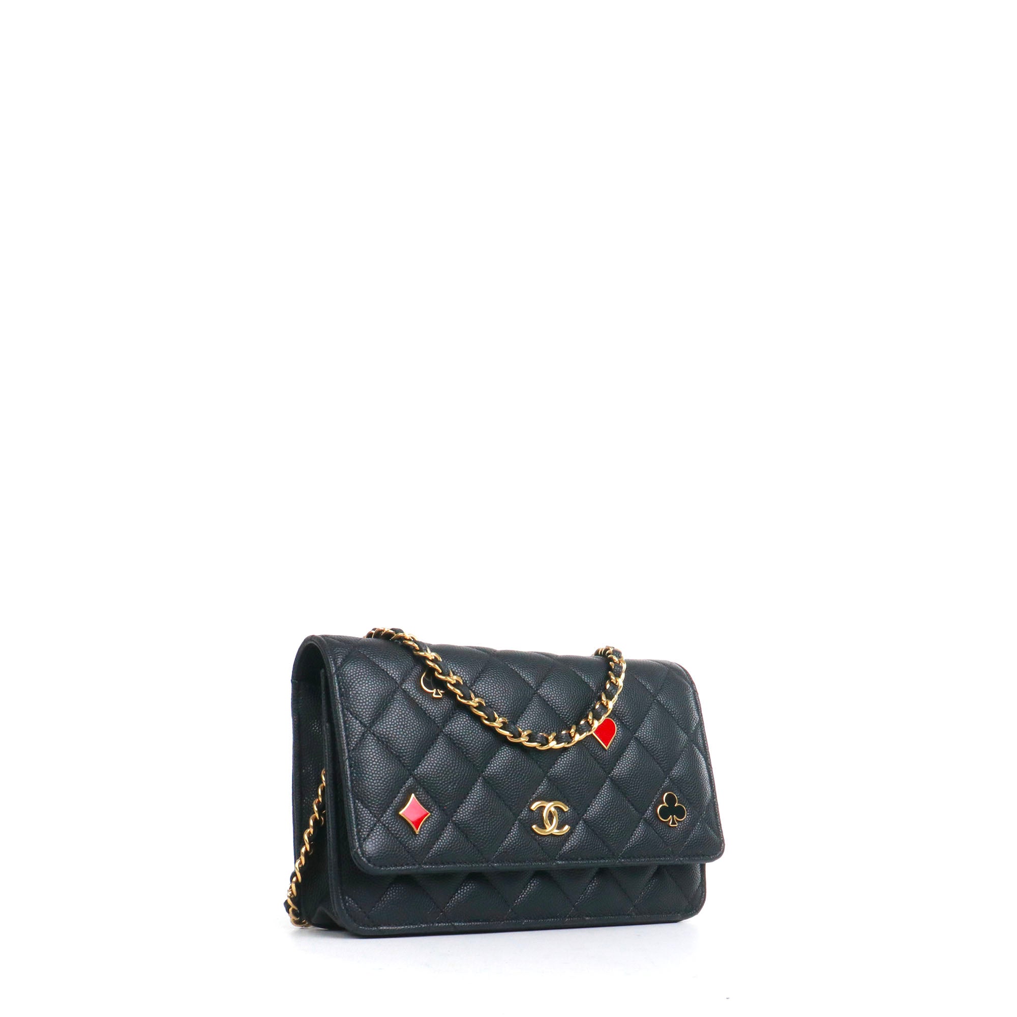 CHANEL - Chanel Timeless Wallet On Chain bag in black caviar leather