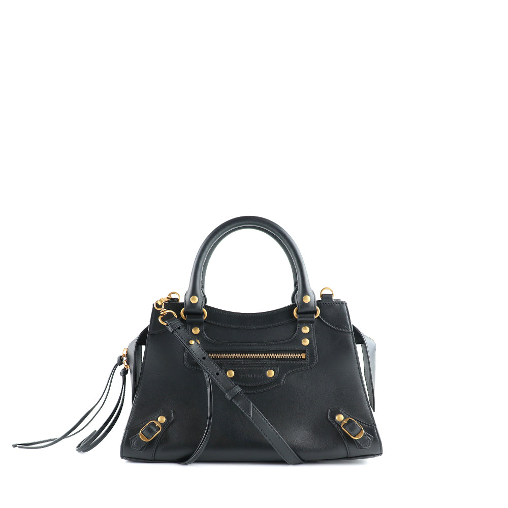 BALENCIAGA - Neo City shoulder bag in black smooth leather