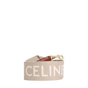 CELINE - Bandoulière courte jacquard Celine en laine beige