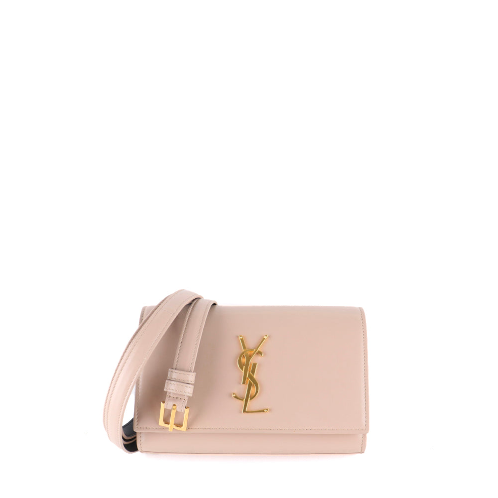 SAINT LAURENT - Kate belt bag in nude smooth leather