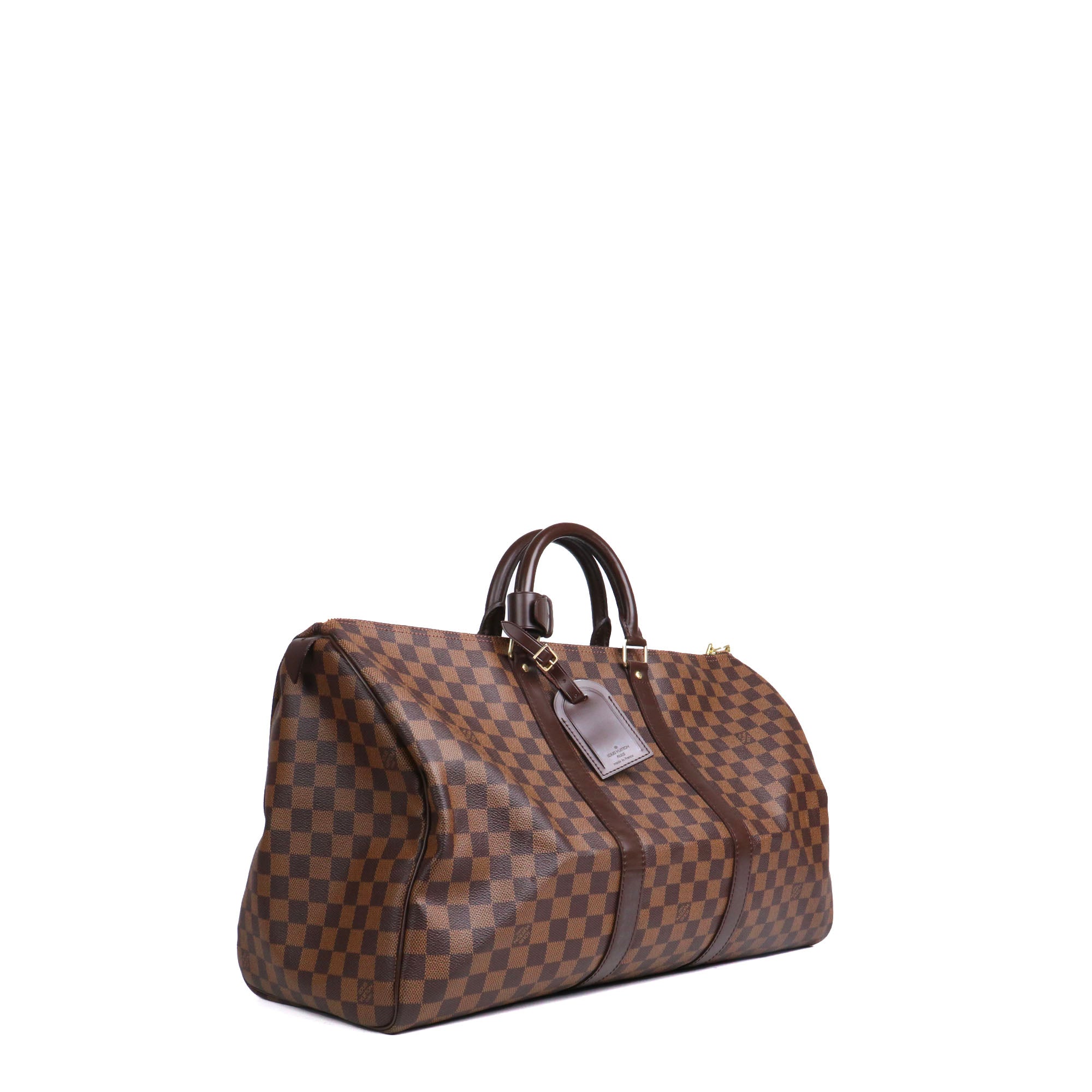 LOUIS VUITTON - Sac de voyage Keepall 50 Louis Vuitton en toile damier ébène