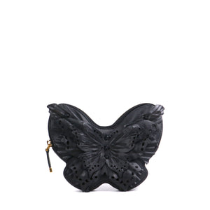 DIOR - Pochette en cuir Papillon Caro Dior en cuir noir