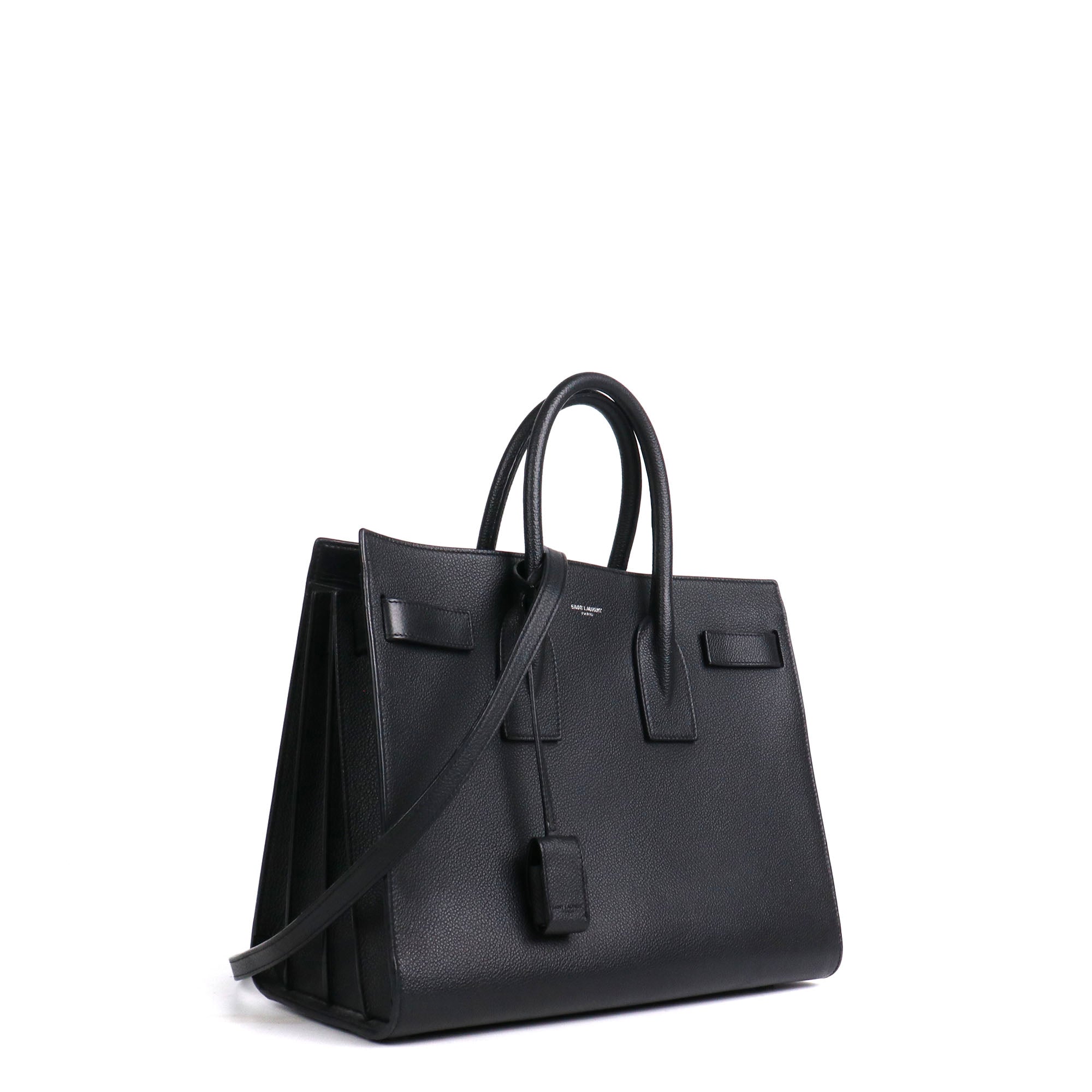 SAINT LAURENT - Nano day bag in gray grained leather