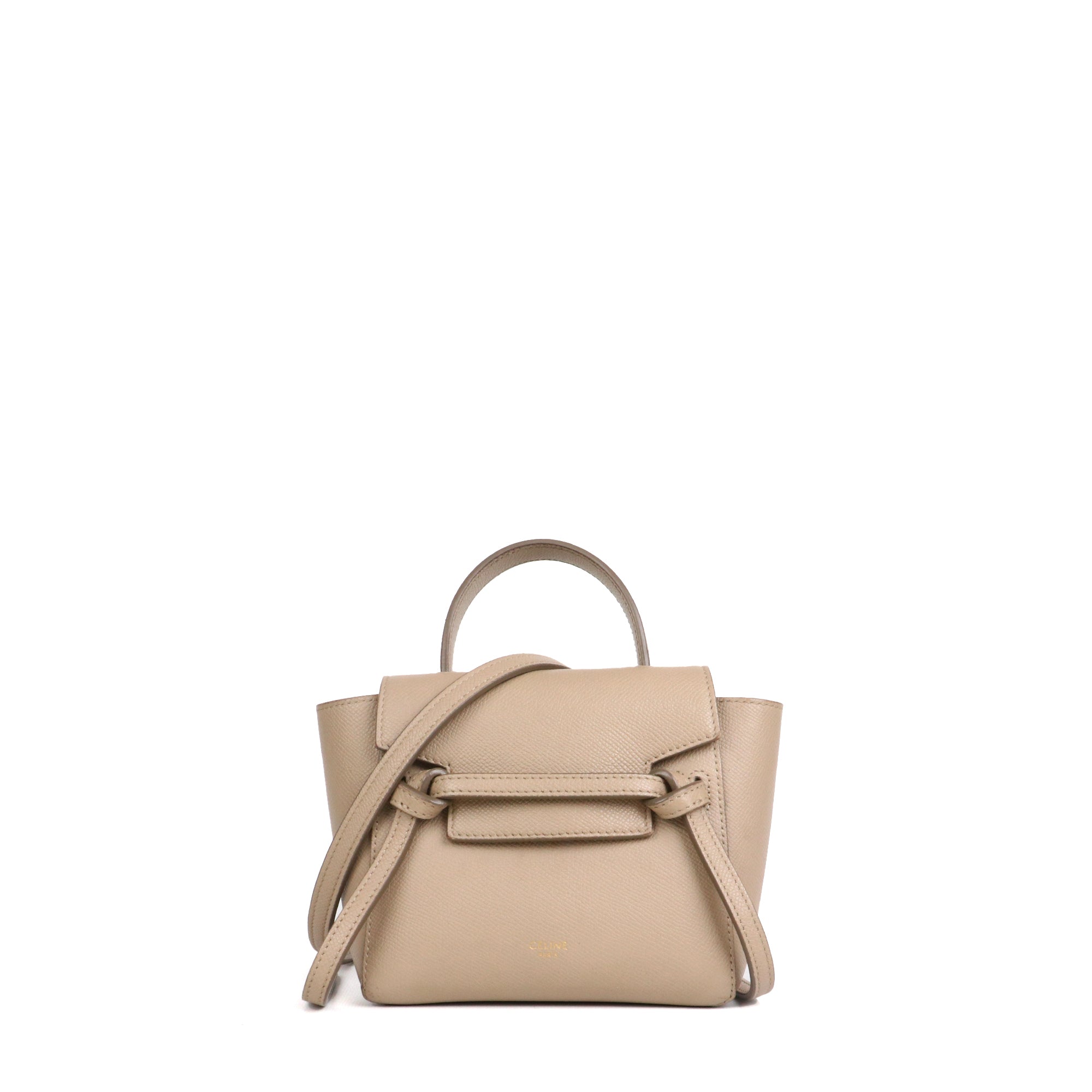 CELINE - Sac à bandoulière Belt Pico Celine en cuir grainé beige