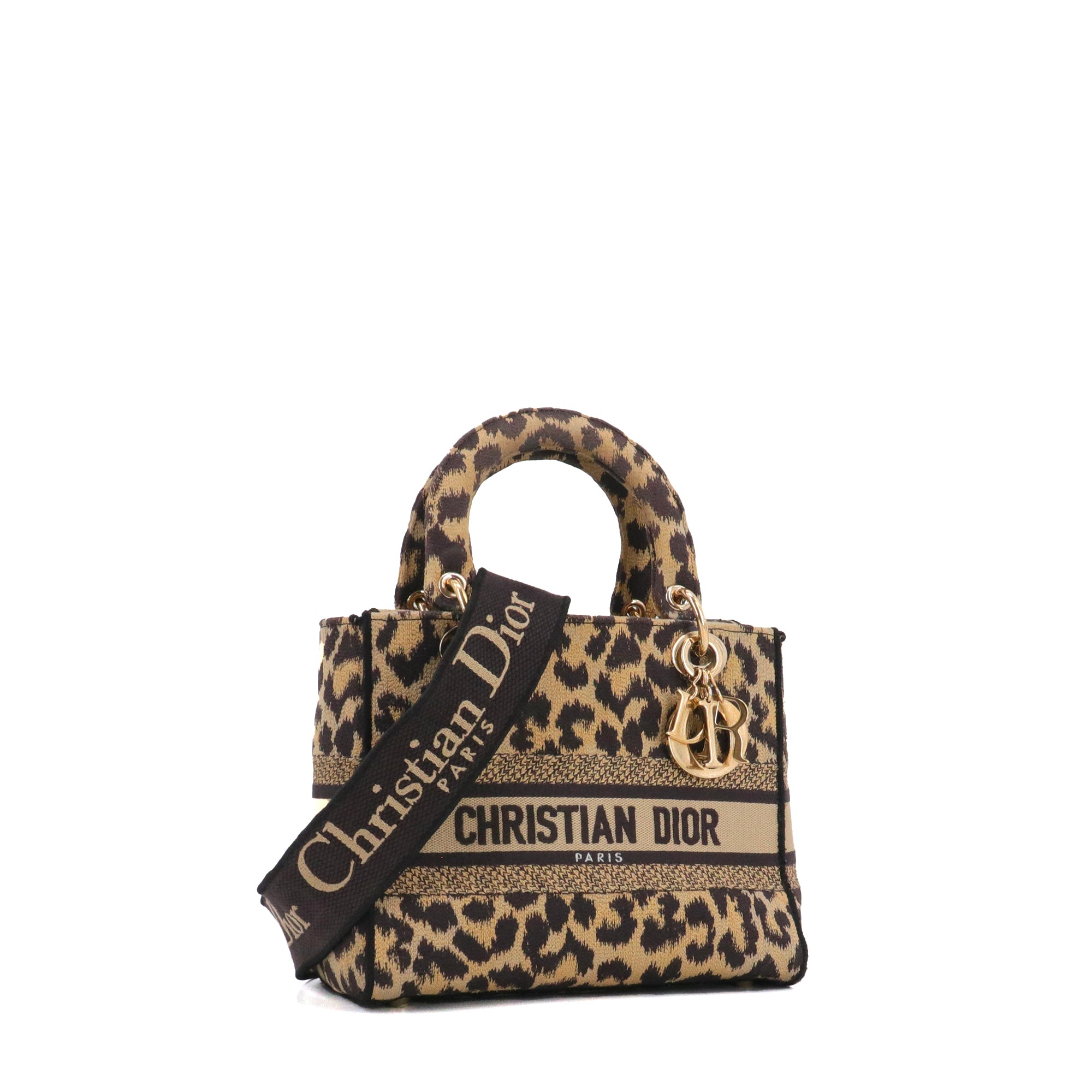 DIOR - Lady Dior mini canvas shoulder bag