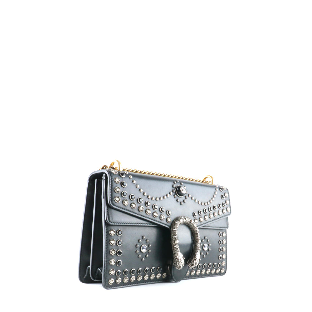 GUCCI - Sac à épaule Dionysus Stud en cuir noir