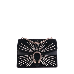 GUCCI - Sac à épaule Dionysus medium Gucci en daim noir à strass