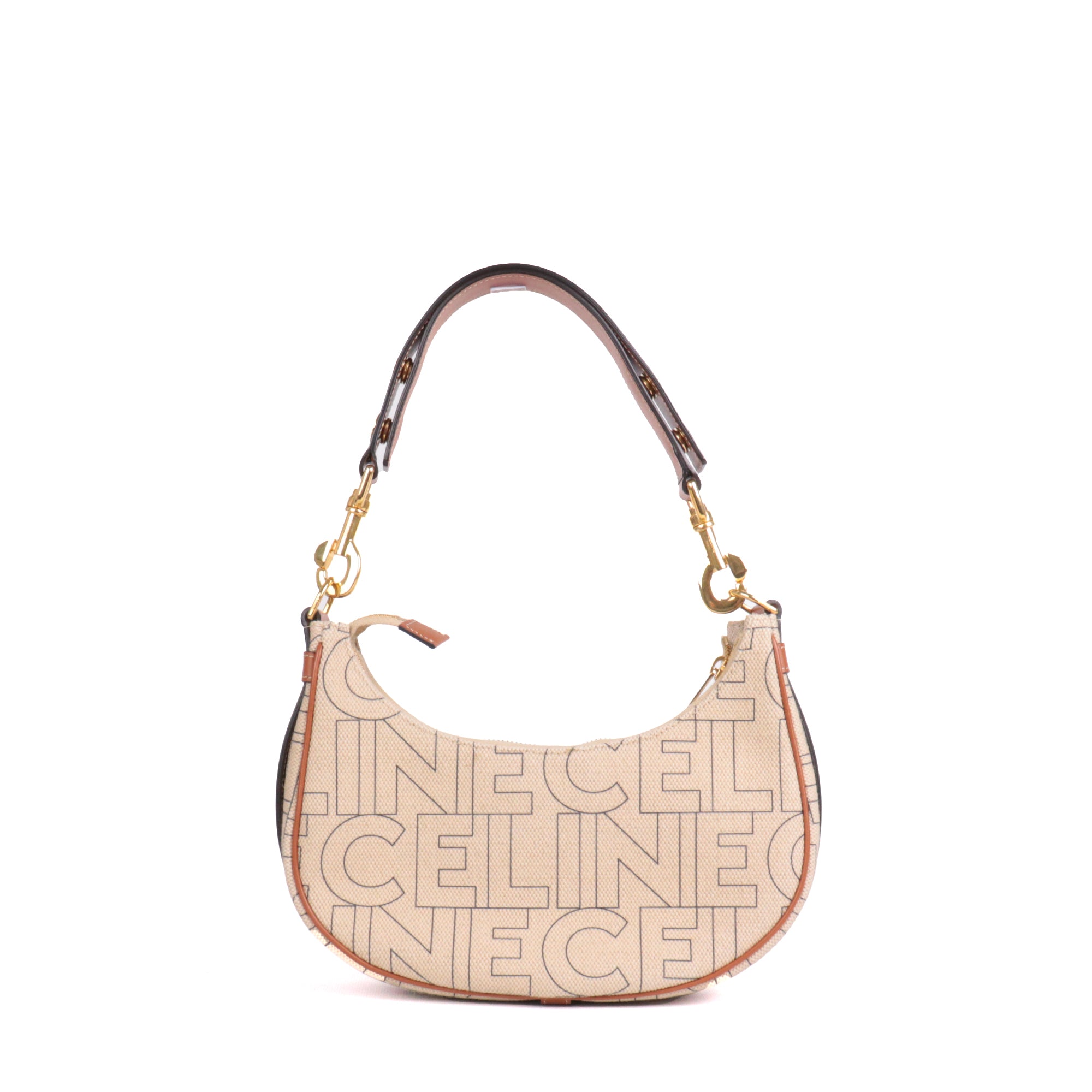 CELINE - Sac à main Ava Céline en toile et cuir tan