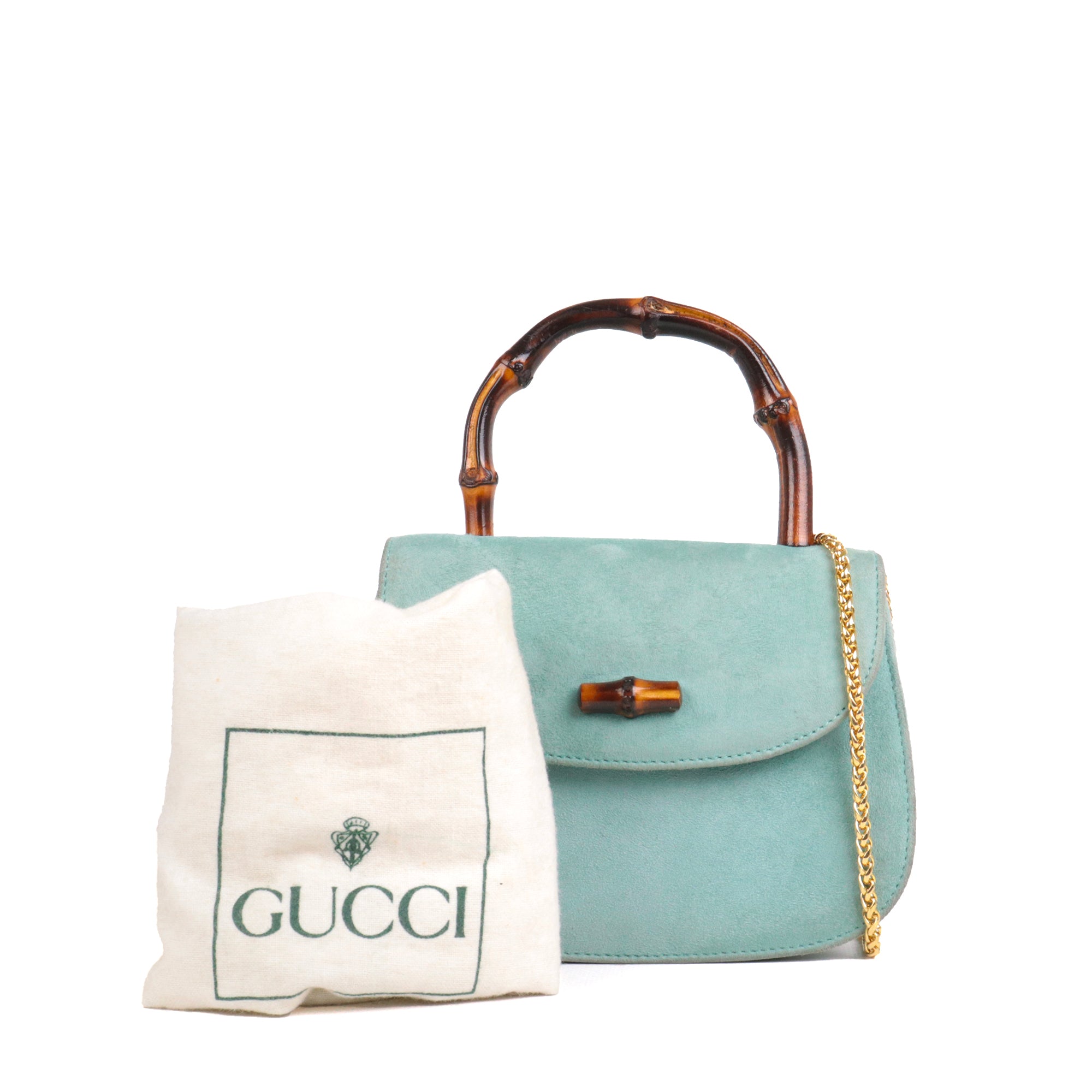 GUCCI - Gucci Bamboo tote bag in black canvas and leather