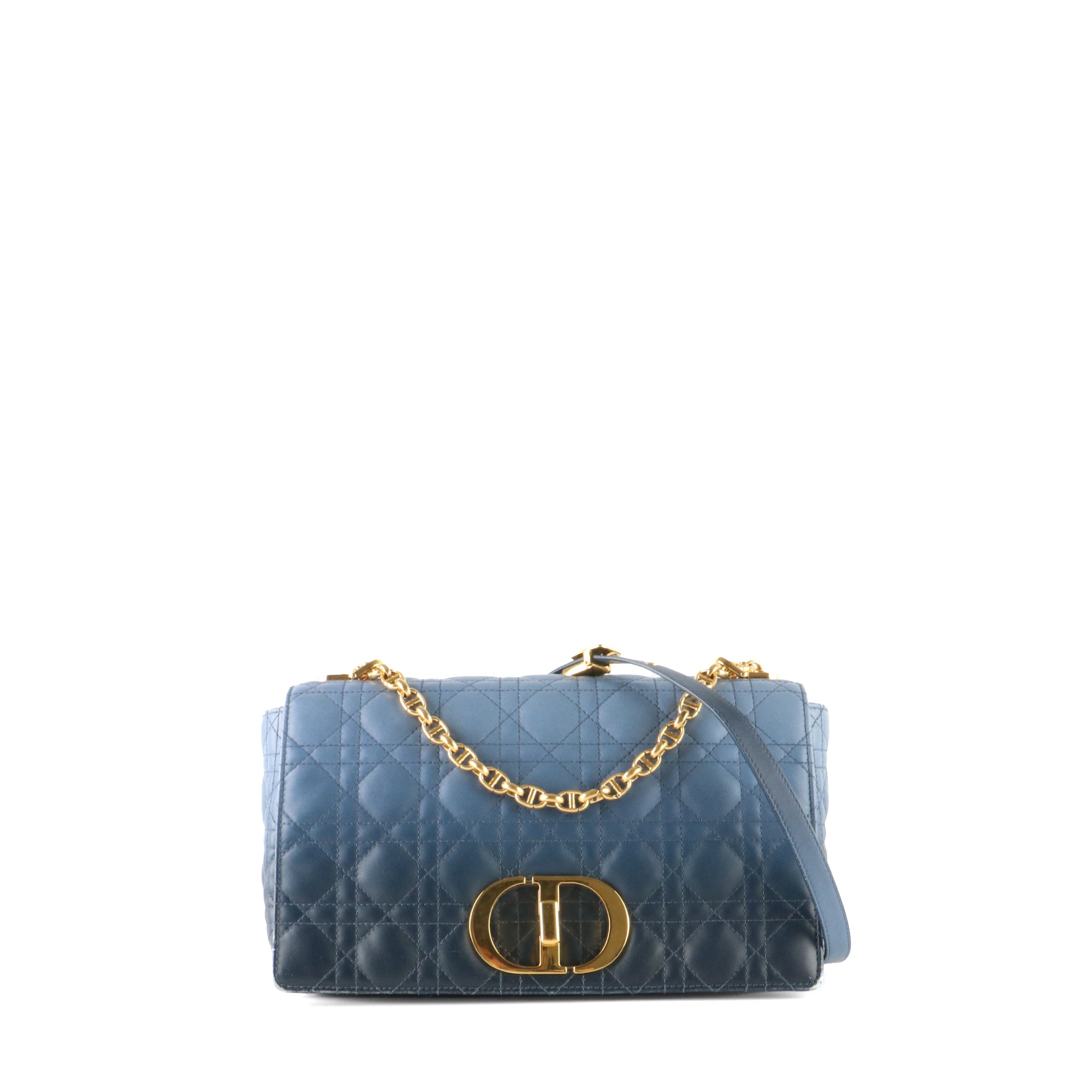 DIOR - Caro large shoulder bag in limited edition blue gradient leather
