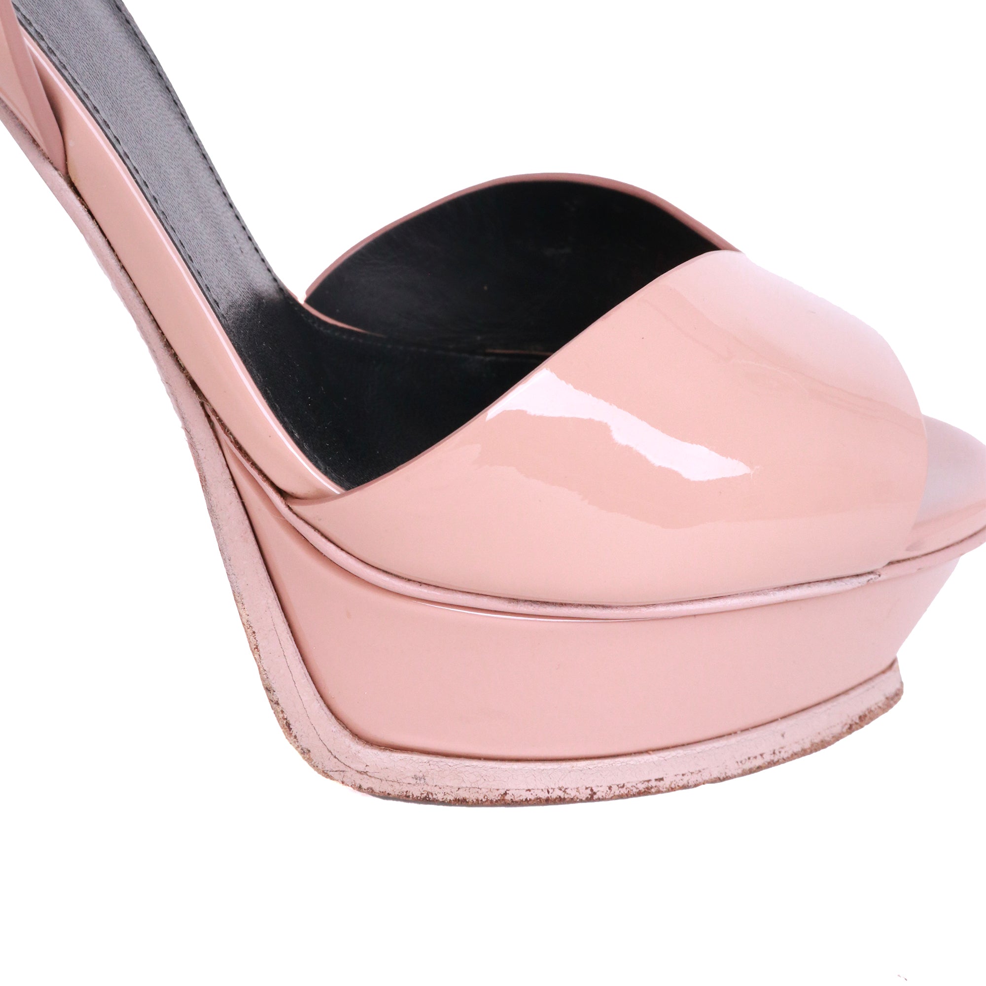 SAINT LAURENT - Escarpins Tribute Saint Laurent en cuir verni rose poudré (T39)