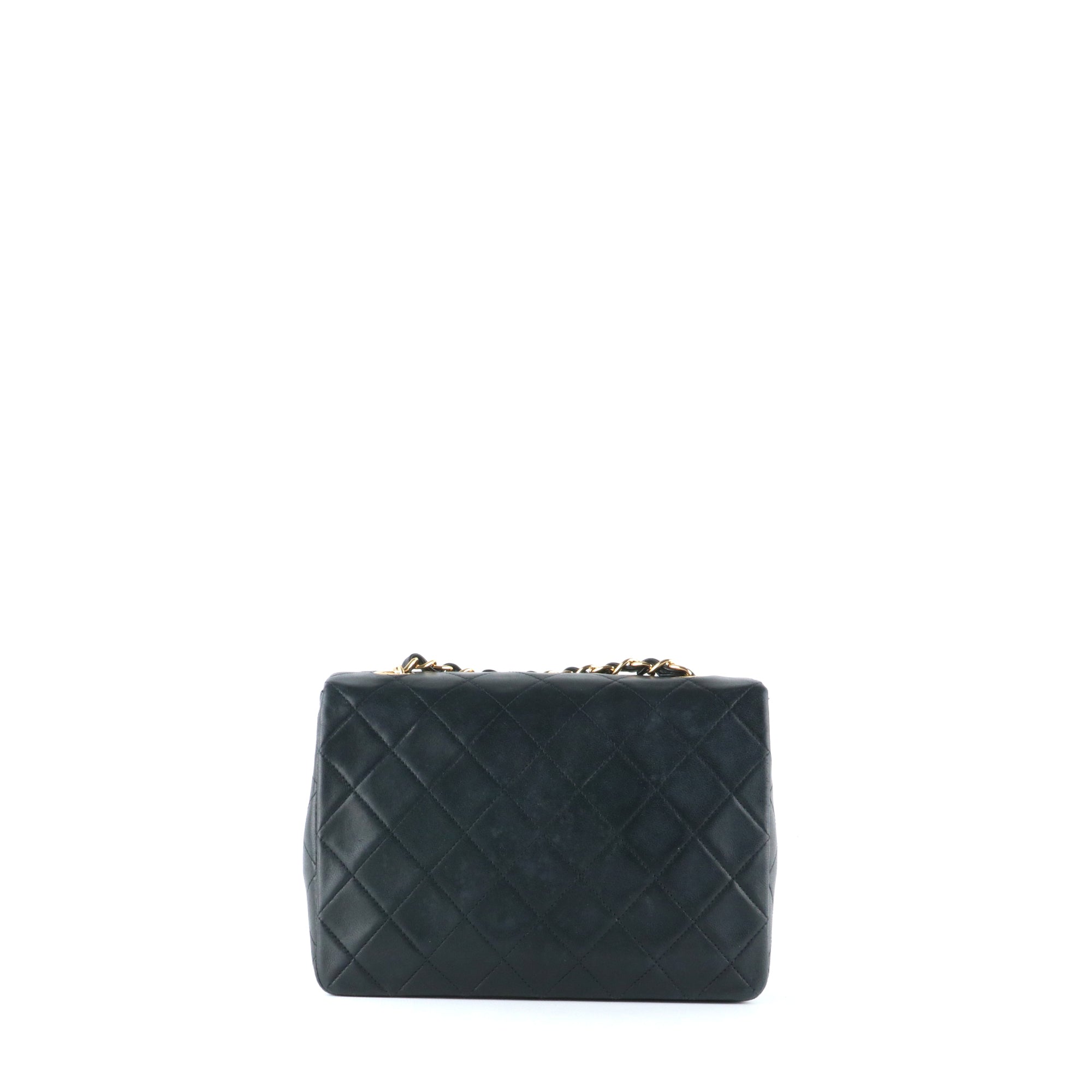 CHANEL - Sac à main Timeless mini rectangle en cuir lisse noir