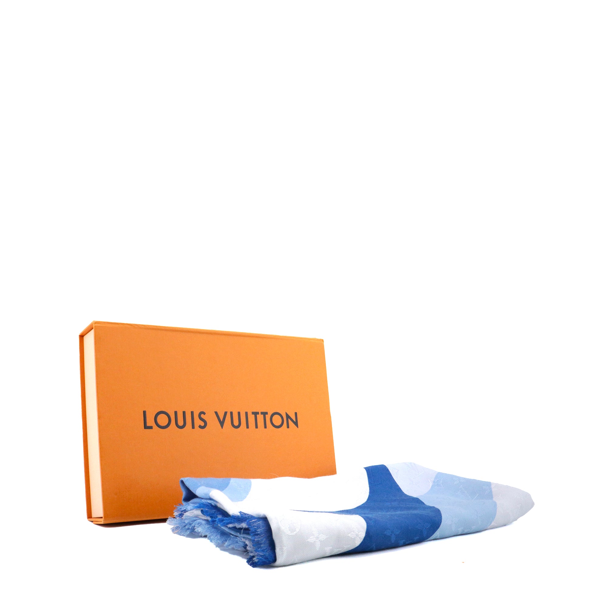 LOUIS VUITTON - Monogram Classic Louis Vuitton shawl in brown silk 