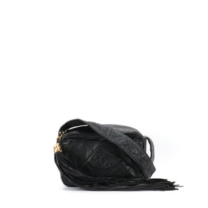 CHANEL - Chanel Vintage Camera Shoulder Bag in Black Leather