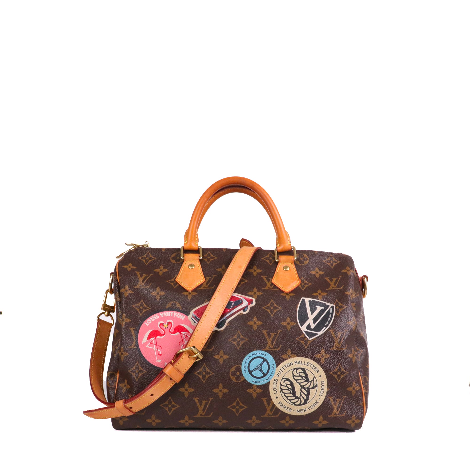 LOUIS VUITTON - Speedy 30 shoulder strap Damier Ebony